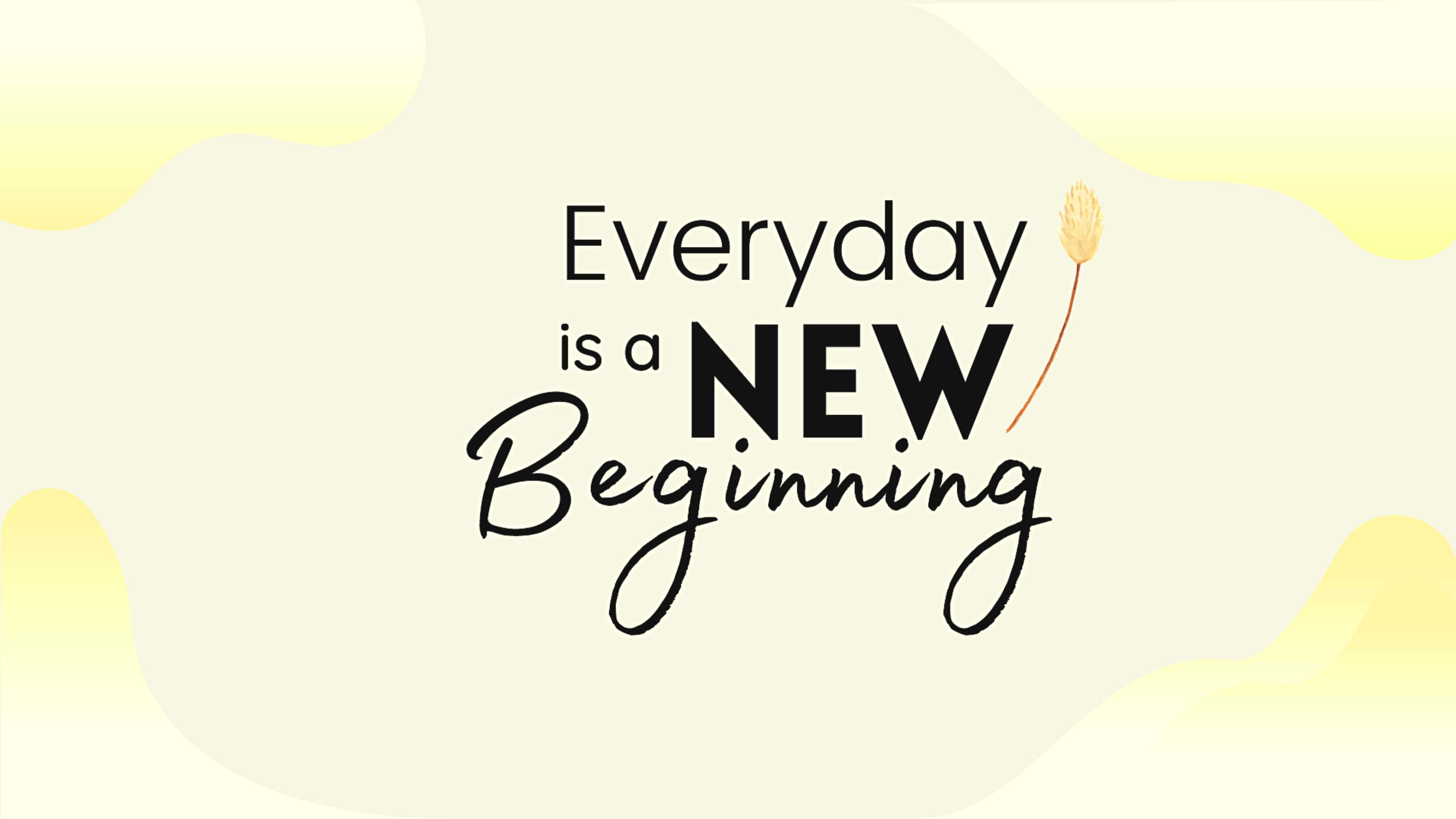 4K monitor, everyday is a new beginning, black typography, 4K Desktop Wallpaper