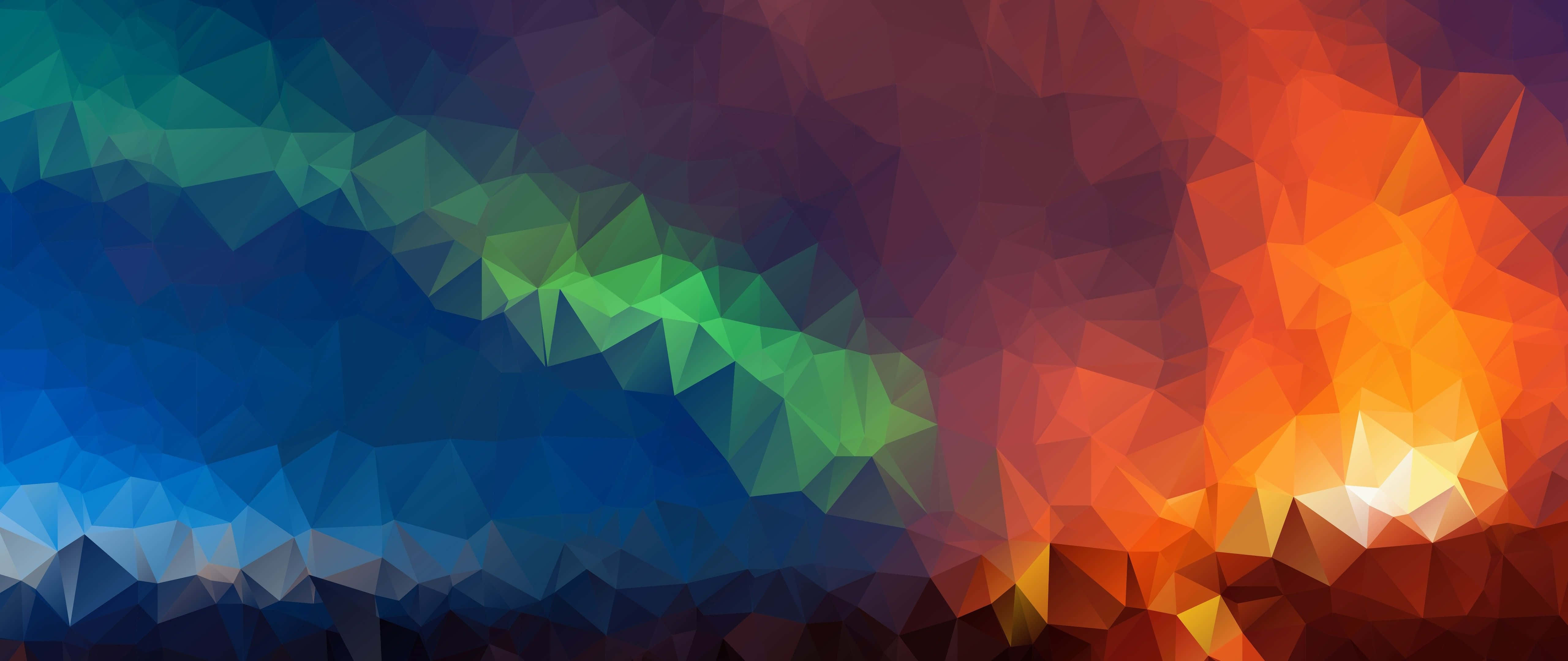 4K PC Monitor, 5120 x 2160, abstract polygonal gradient, 5K Desktop Wallpaper