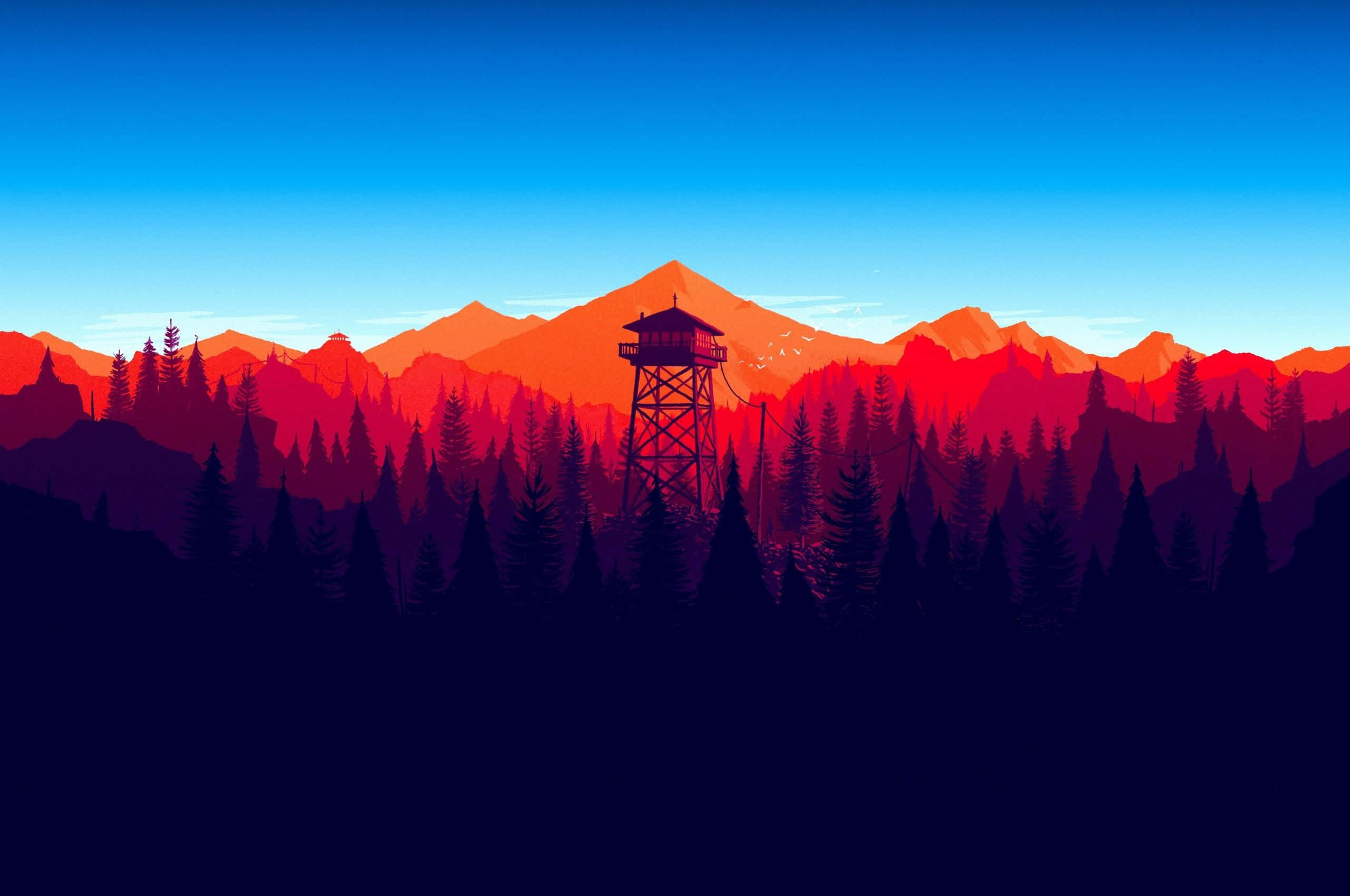 4K PC monitor, 2560 x 1700, fire lookout tower, 2K Desktop Wallpaper