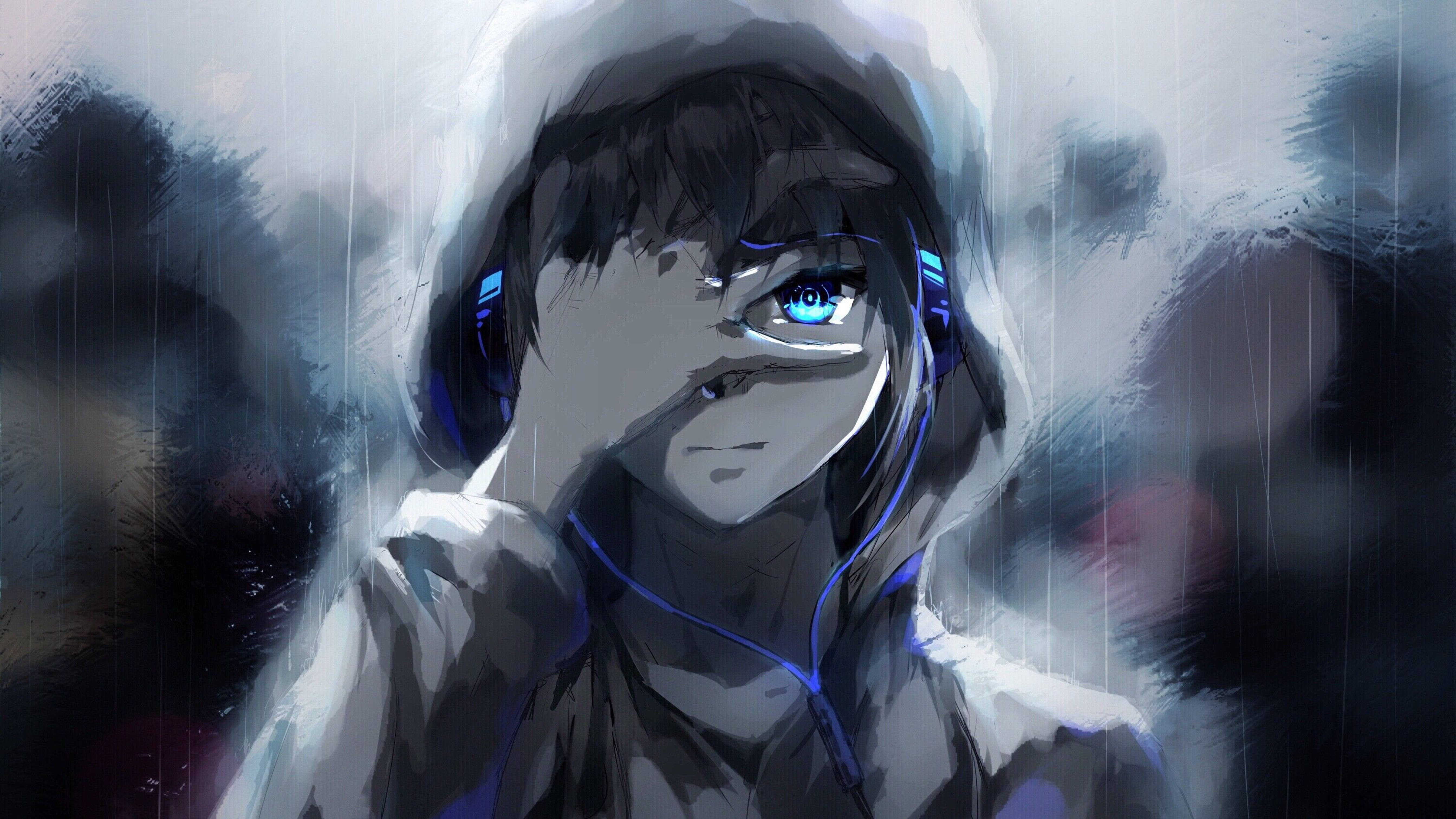 4K PFP, anime boy, hoodie, 5K Desktop Wallpaper