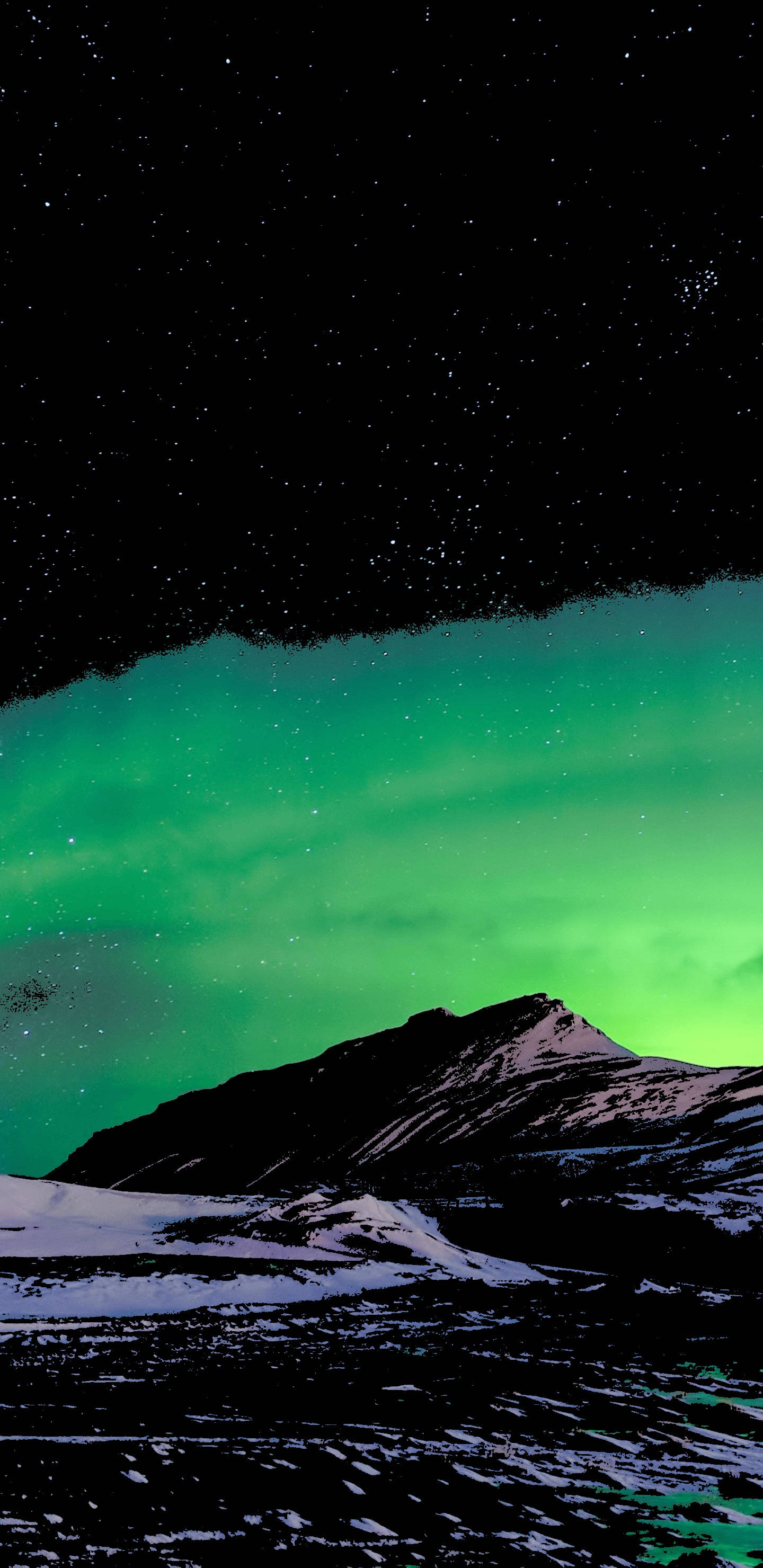 4K Phone, green sky, aurora borealis, 2K Phone Wallpaper