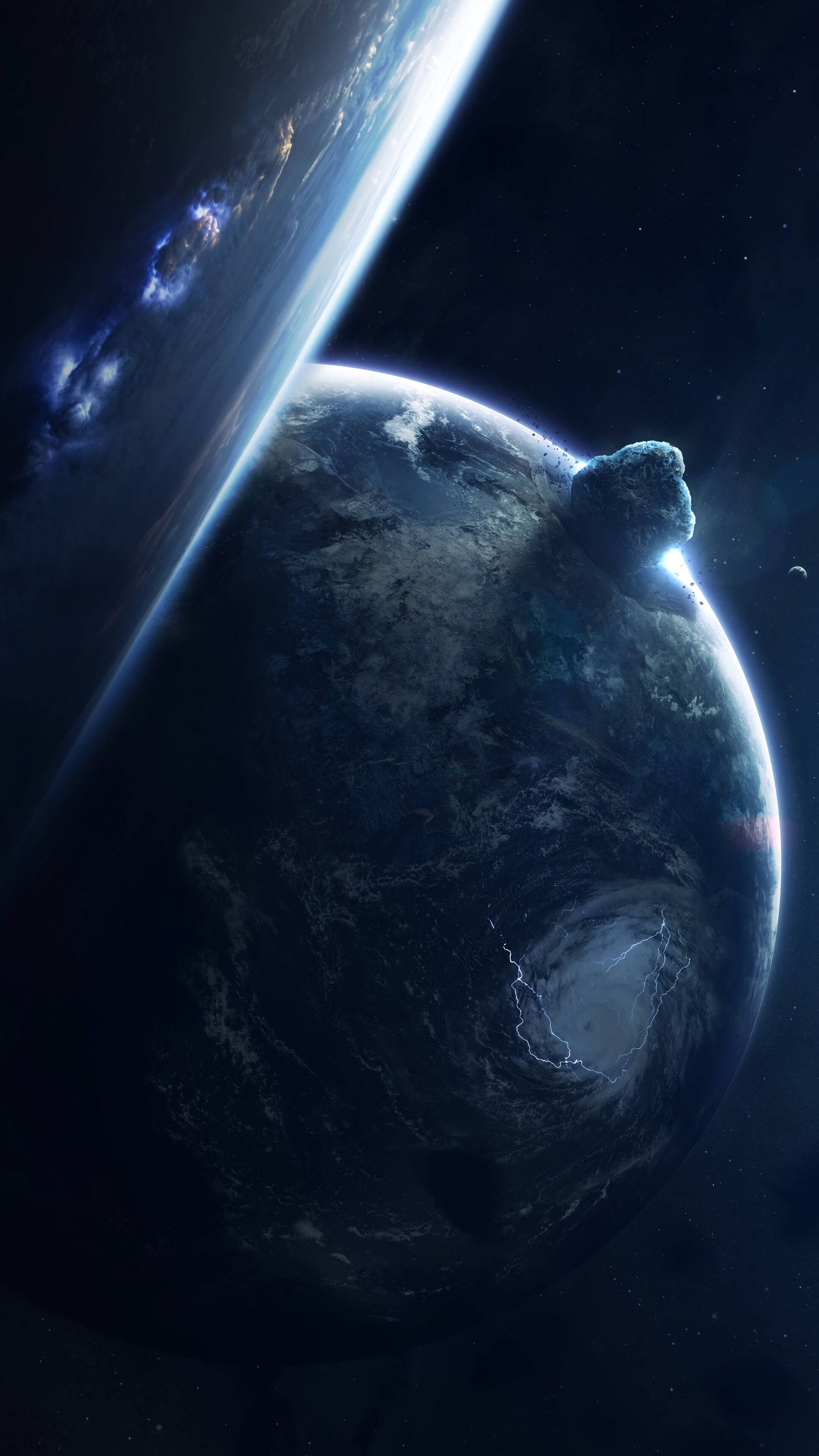 4K Phone, meteor, asteroid, 4K Phone Wallpaper