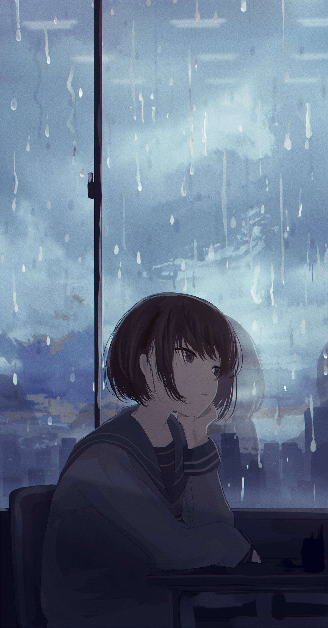 4K Phone Background, anime girl, school uniform, Full HD Phone Wallpaper
