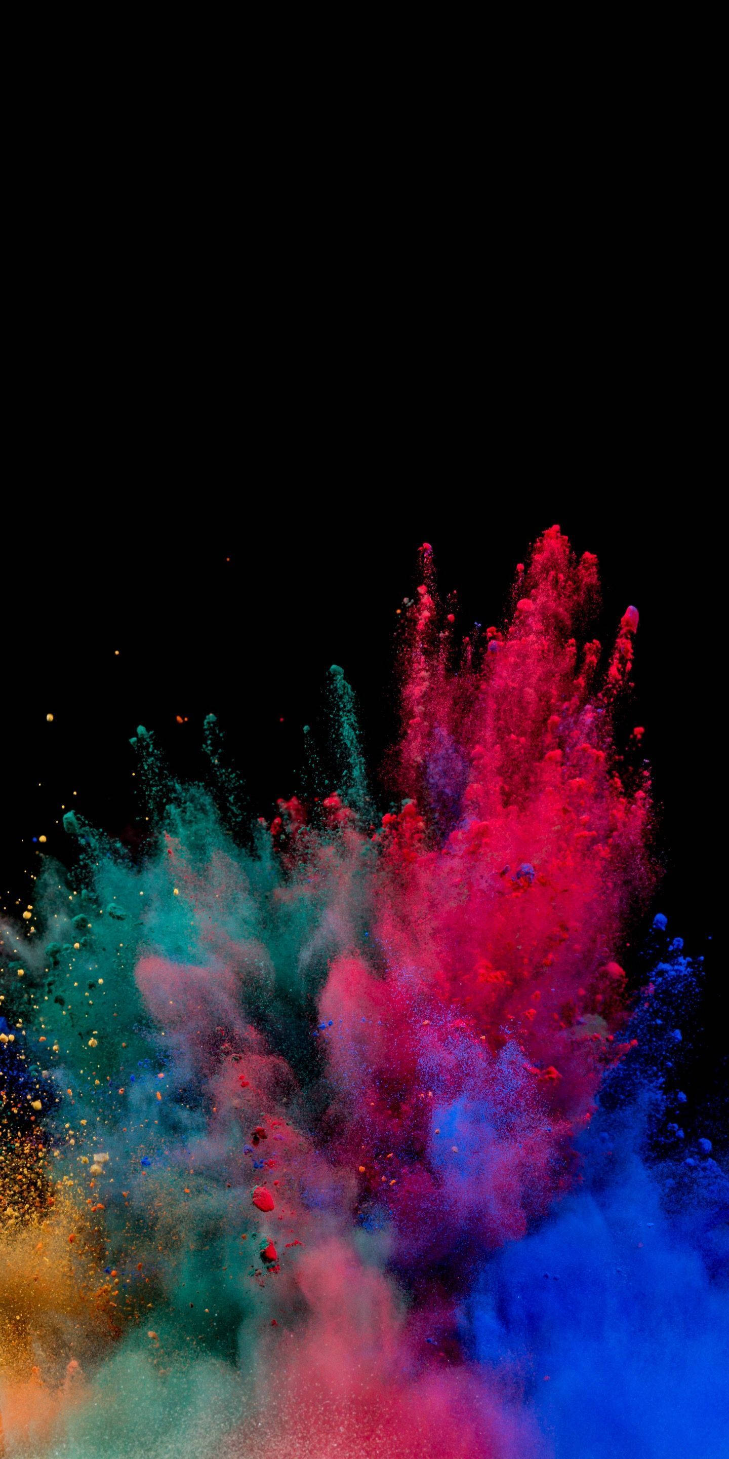 4K Phone, colorful explosion, red, 2K Phone Wallpaper