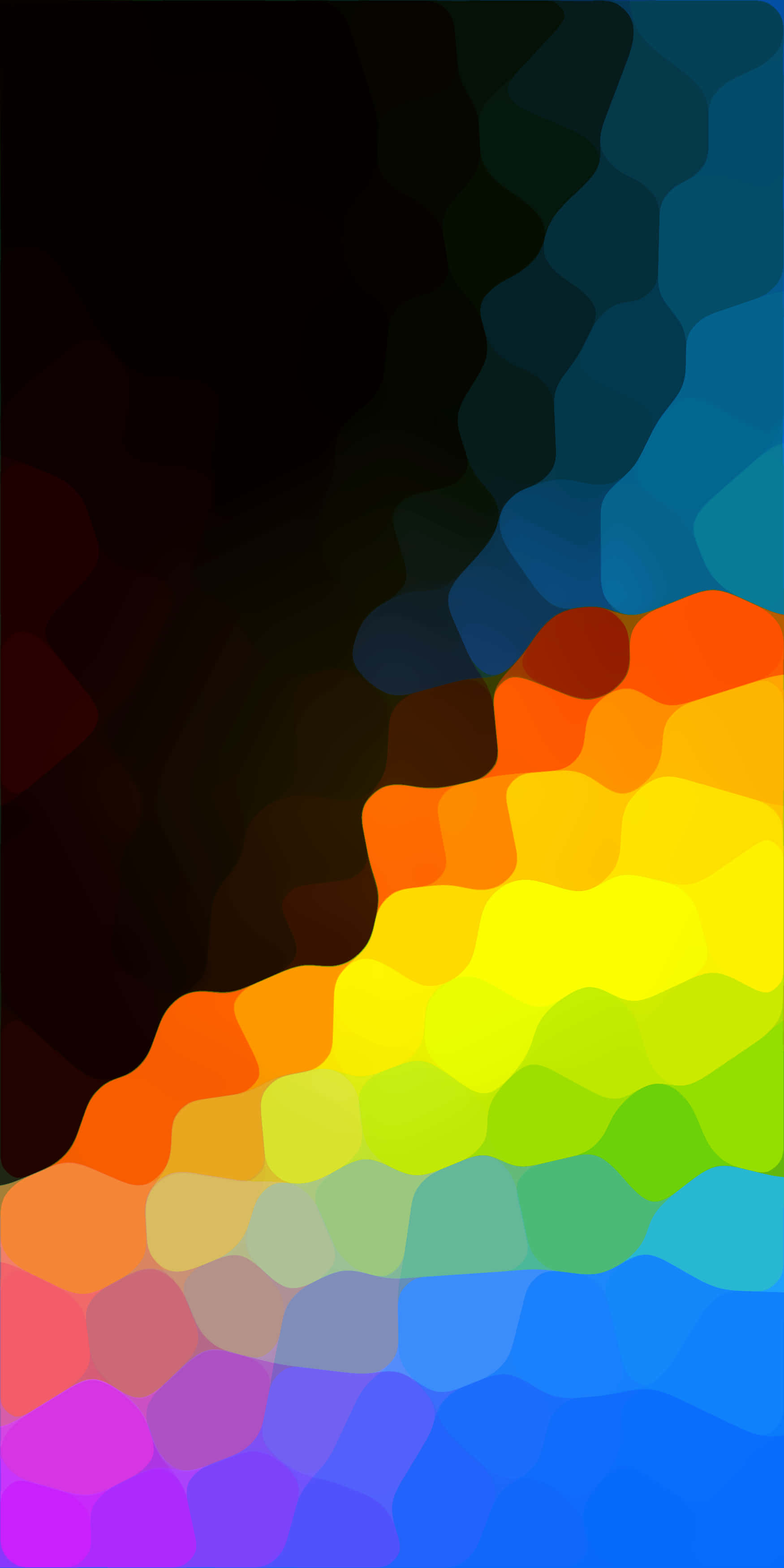 4K Super AMOLED Phone, rainbow colors, hexagonal mosaic, 2K Phone Wallpaper