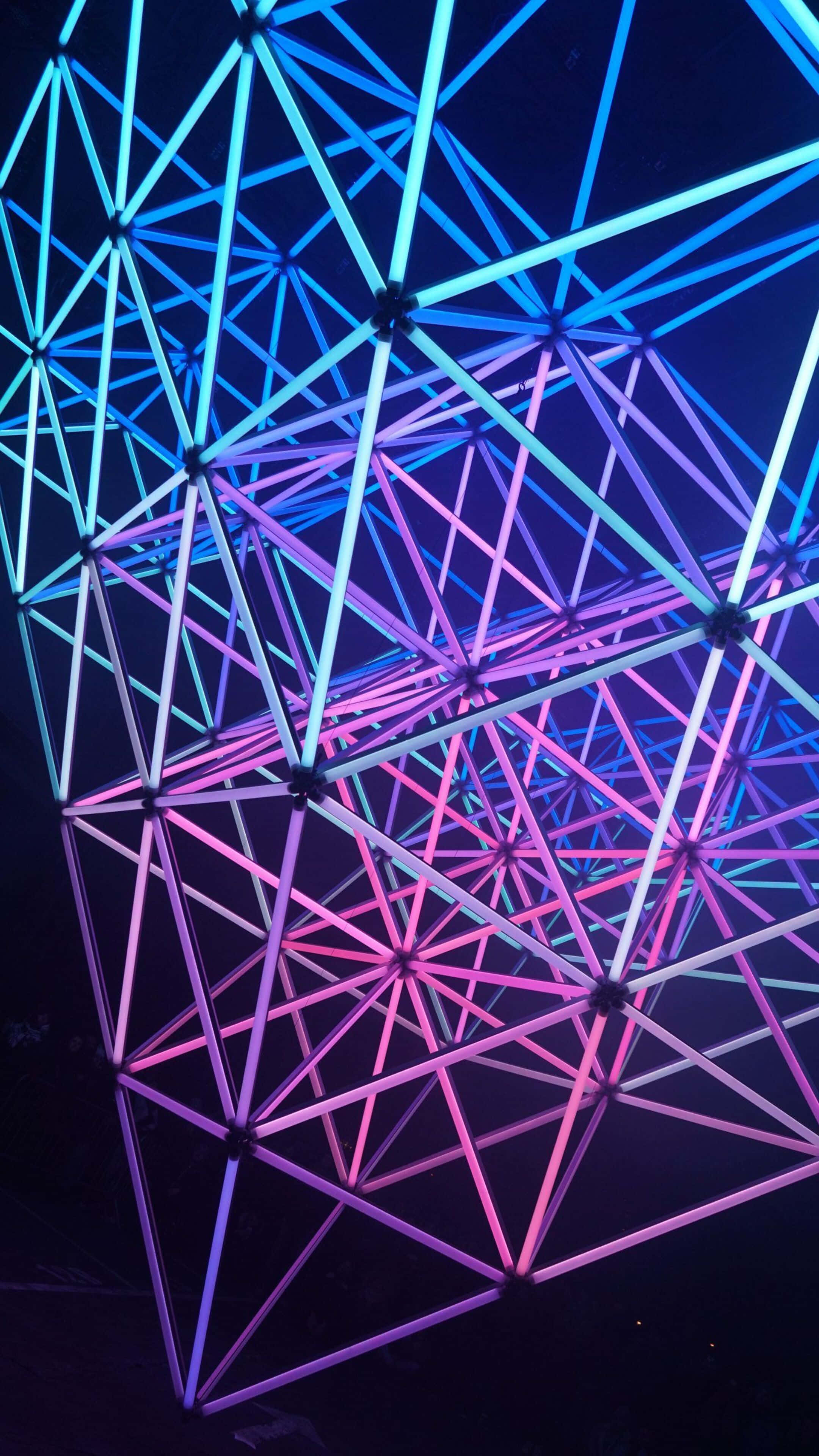 4K Amoled Phone, blue neon lights, pink neon lights, 4K Phone Wallpaper
