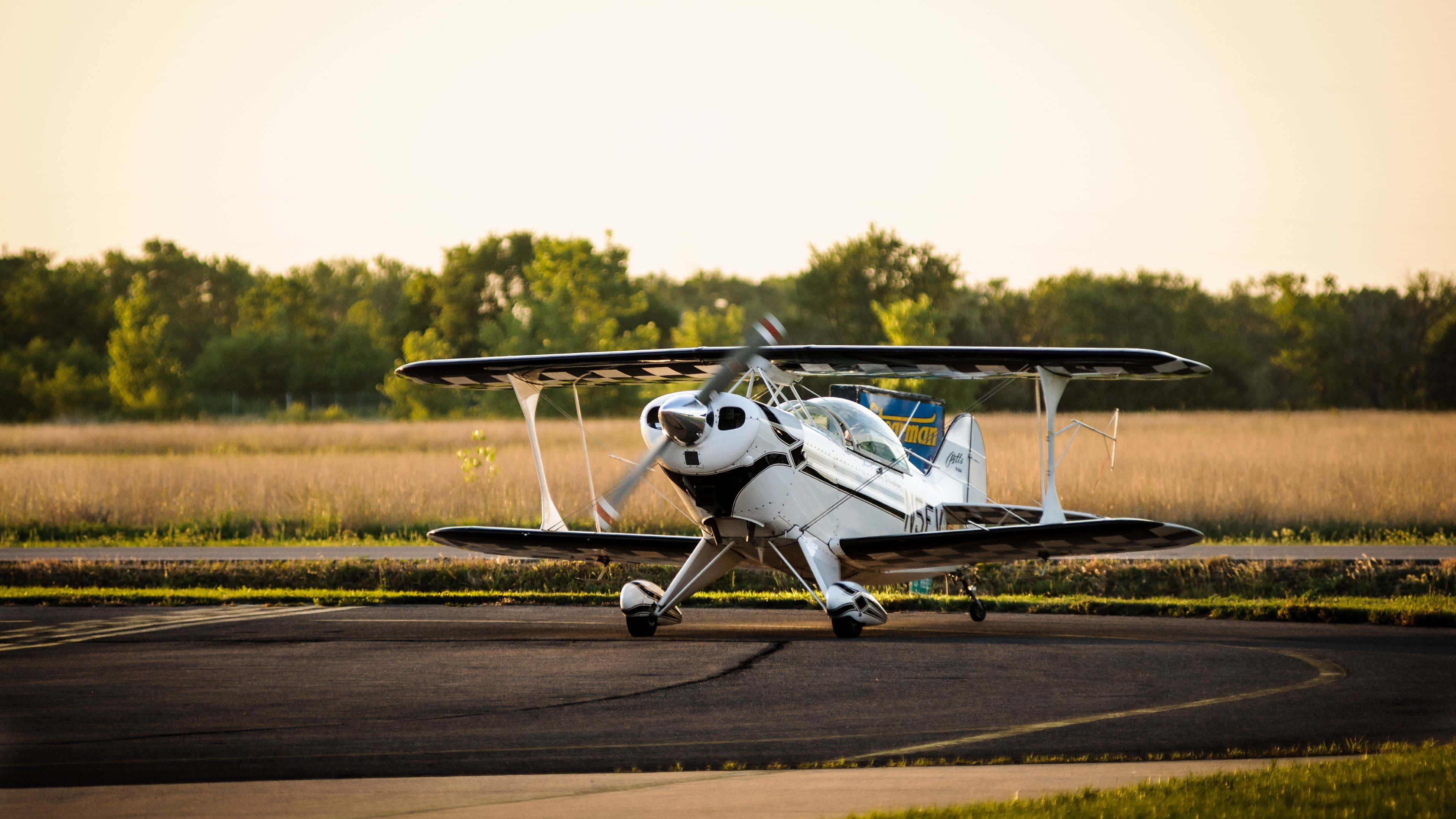 4K Planes, biplane, runway, 4K Desktop Wallpaper