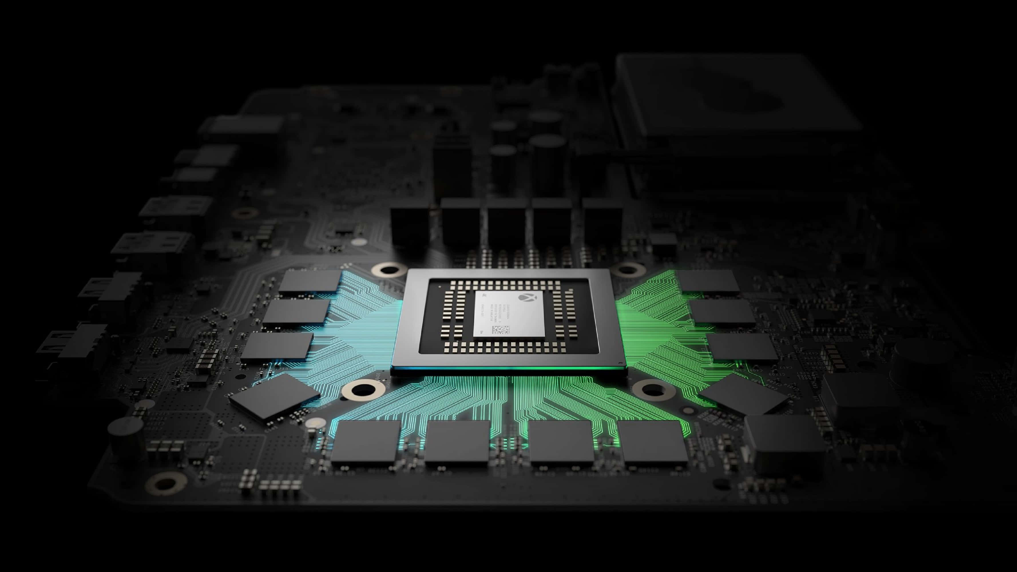 4K Processor, green circuitry, central processor, 2K Desktop Wallpaper