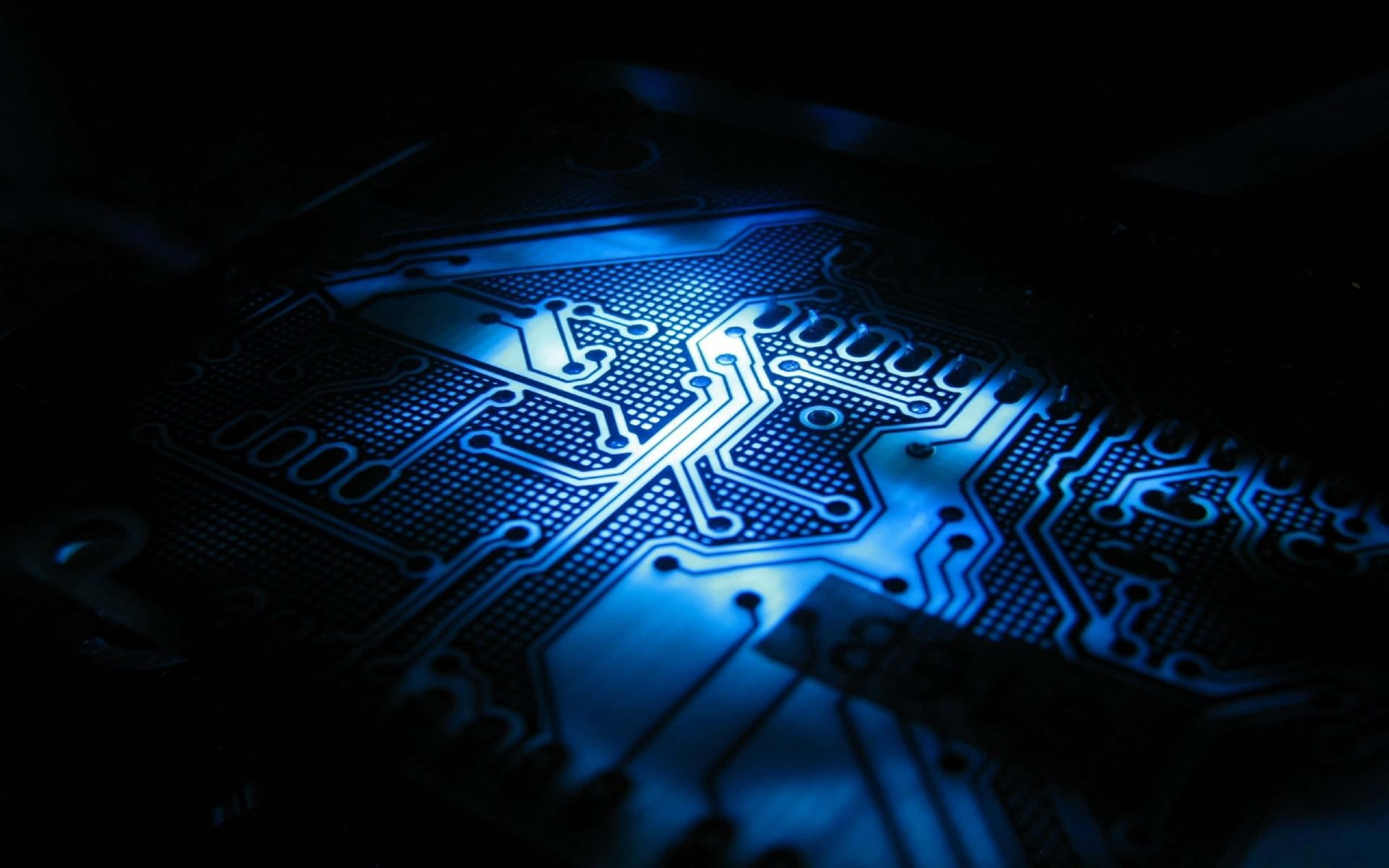 4K Processor, blue circuit board, red circuit board, 2K Desktop Wallpaper