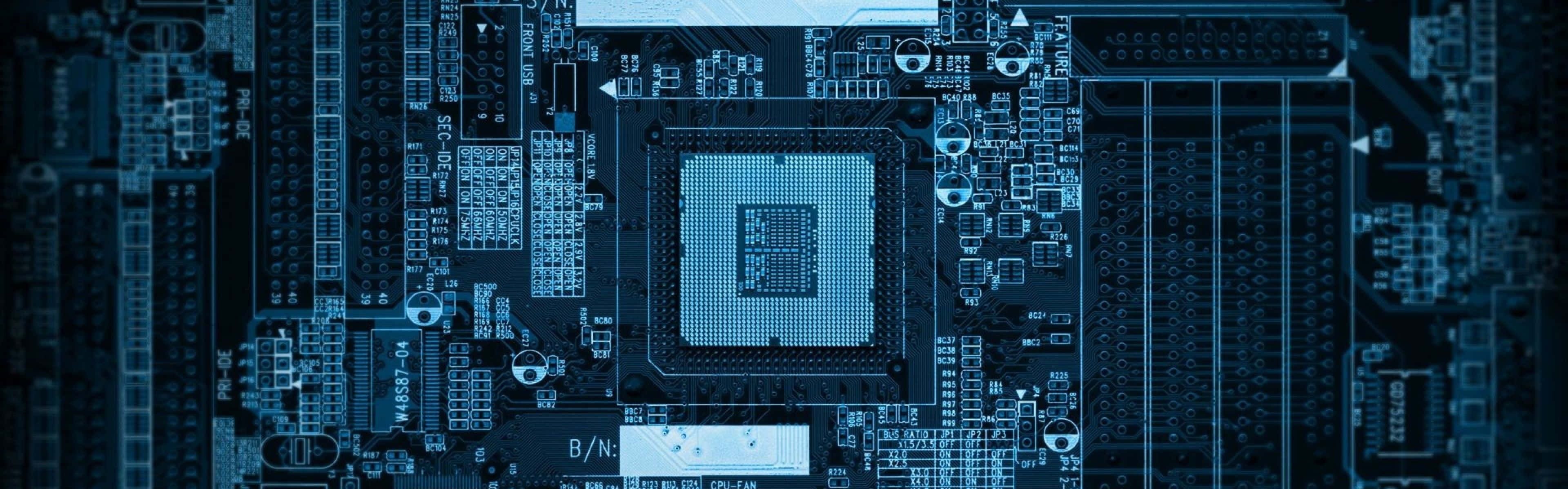 4K Processor, blue-tinted, motherboard, 4K Desktop Wallpaper