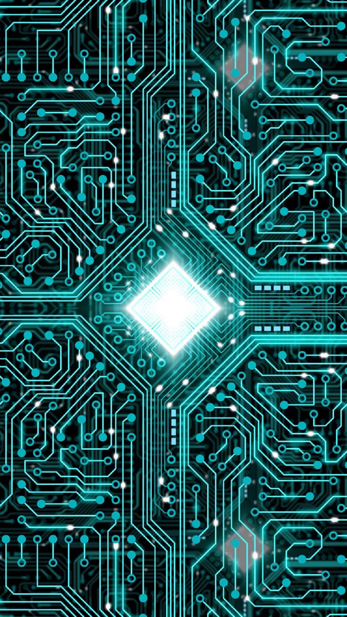 4K Processor, teal, diamond center, Full HD Phone Wallpaper
