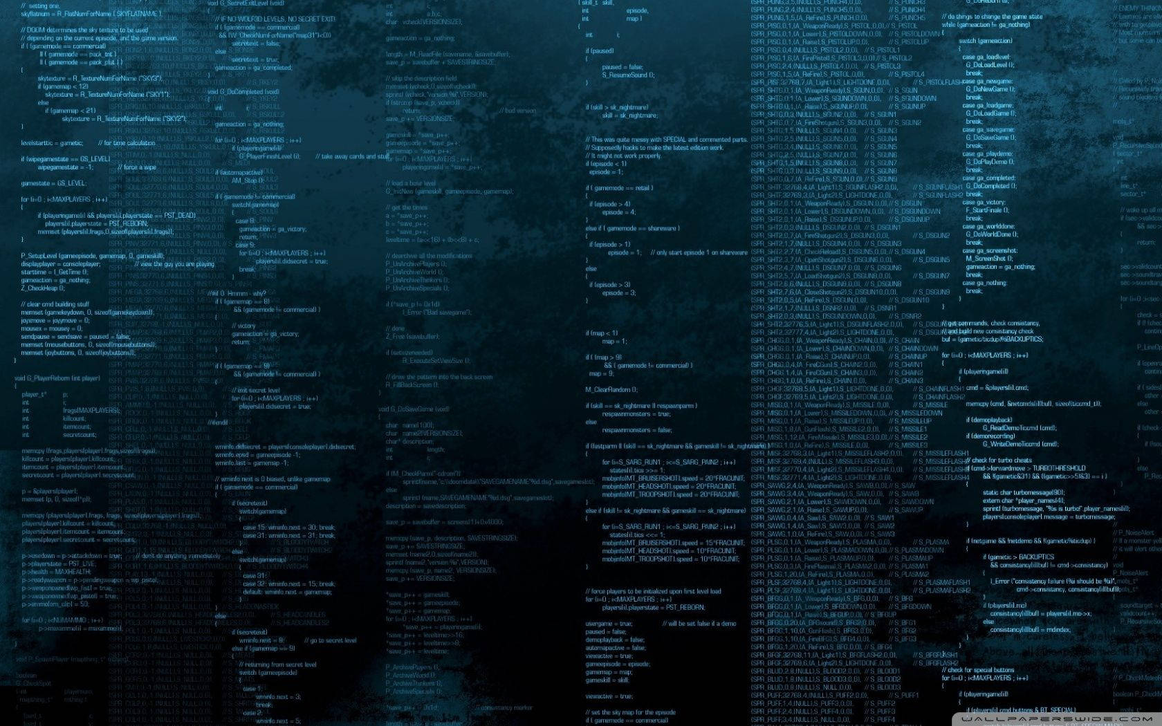 4K Programming, blue screen, dark blue digital code, HD Desktop Wallpaper