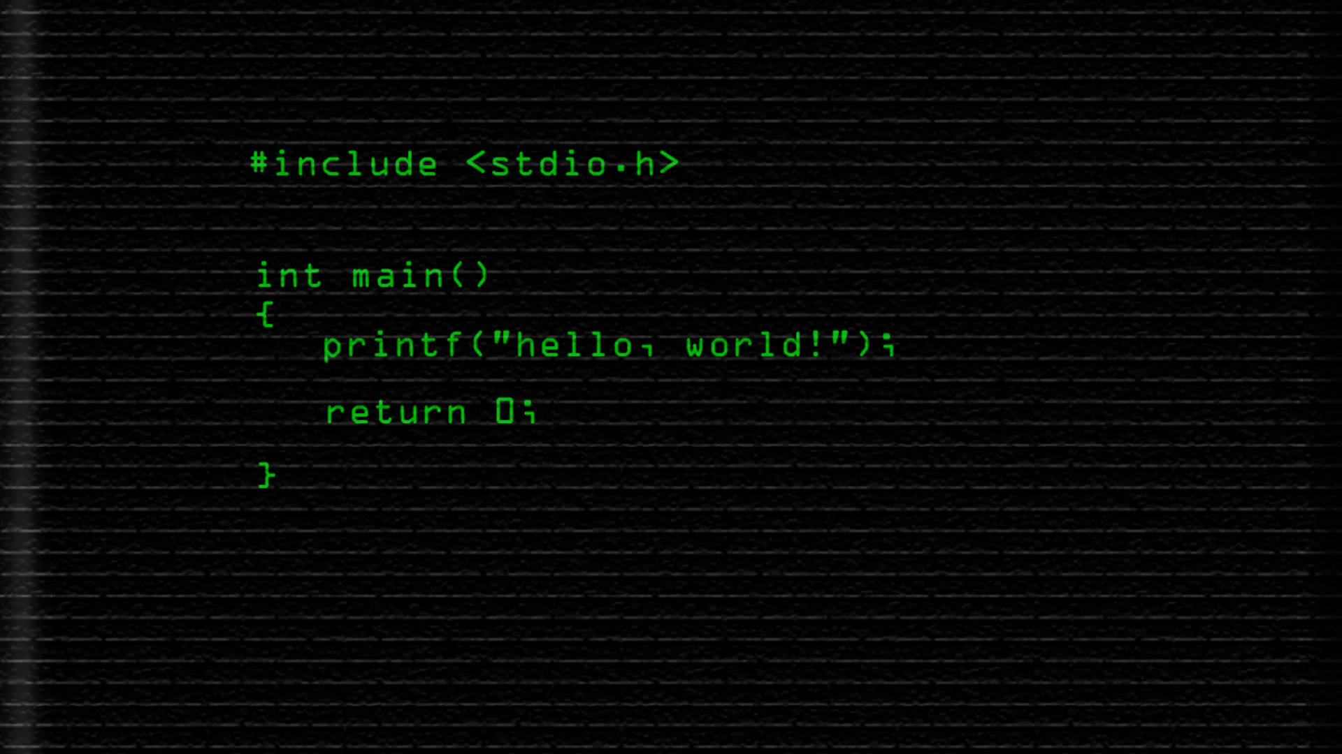 4K Programming, glowing green codes, C code, Full HD Desktop Wallpaper