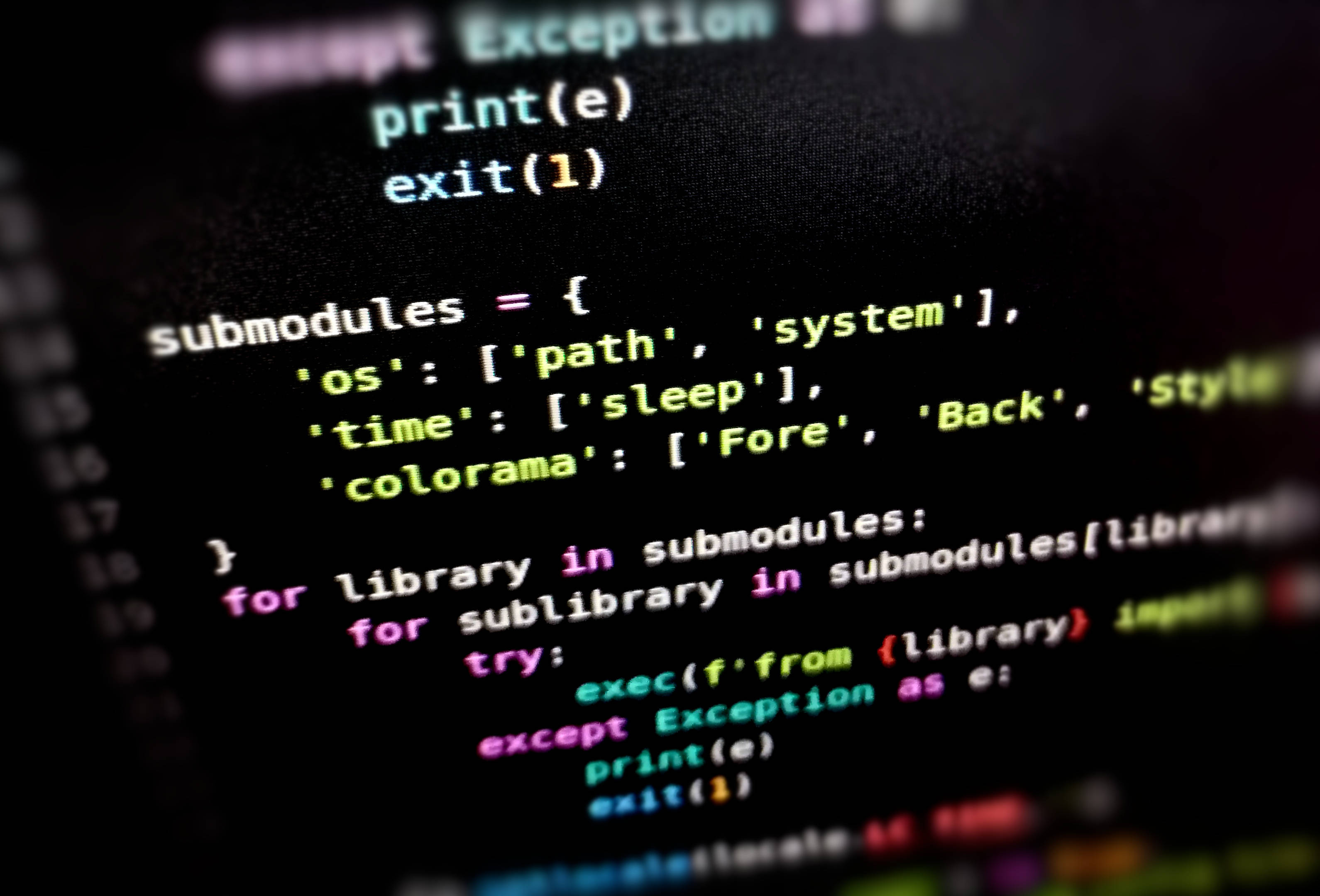 4K Programming, Python code, glowing colorful, 2K Desktop Wallpaper