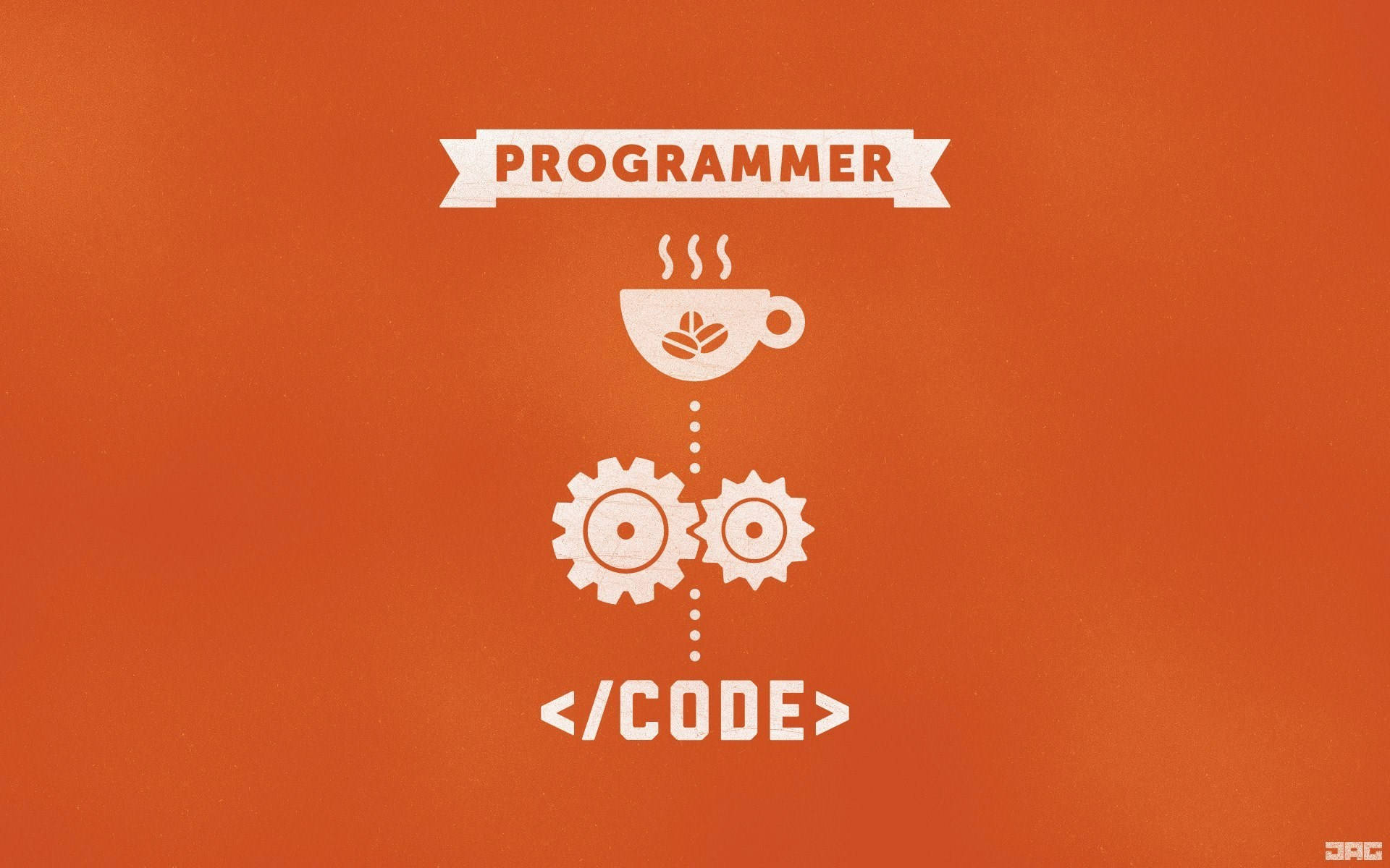 4K Programming, white graphic, orange background, Full HD Desktop Wallpaper