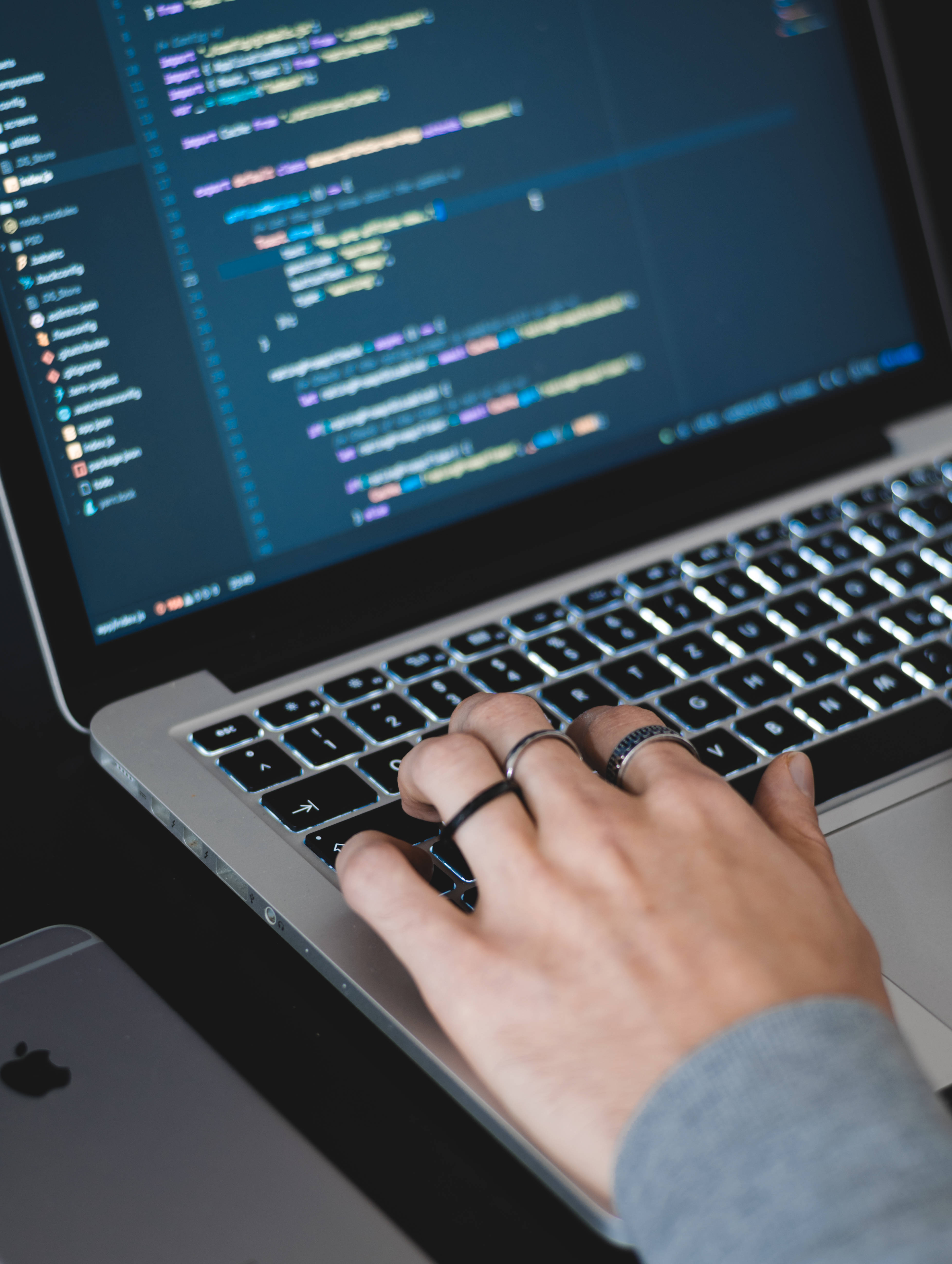 4K Programming, laptop screen, colorful code, 5K Phone Wallpaper