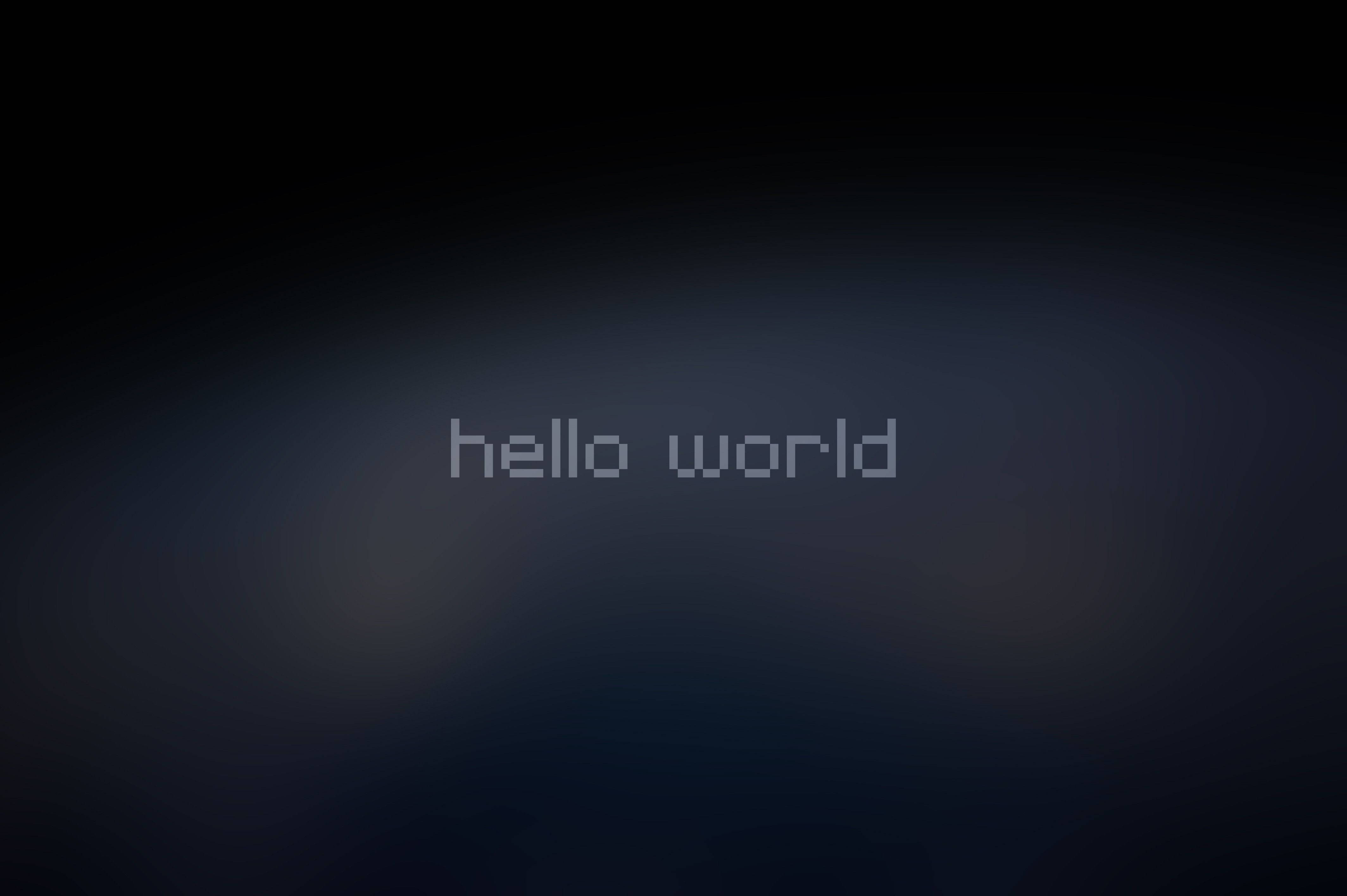 4K Programming, hello world, dark gradient background, 4K Desktop Wallpaper