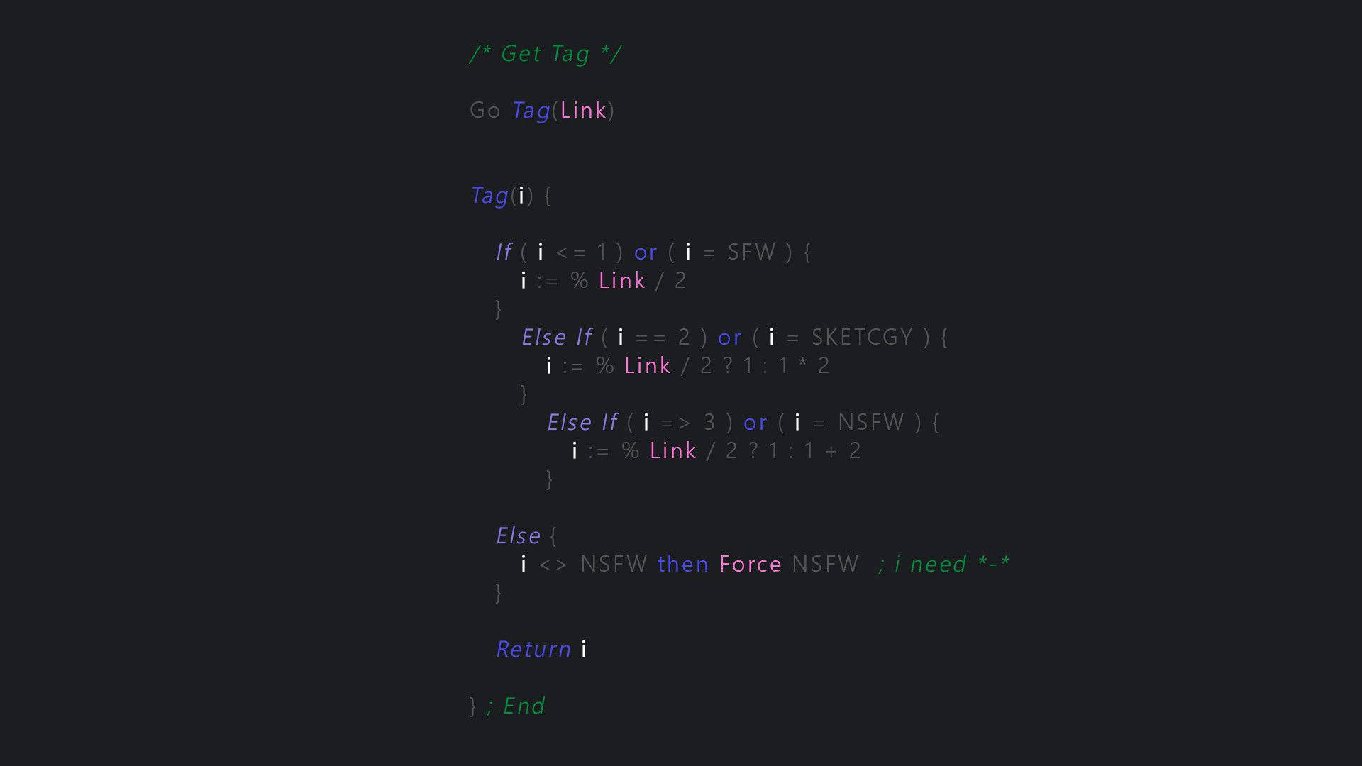 Go code, tagging system, conditional logic, Full HD Desktop Wallpaper