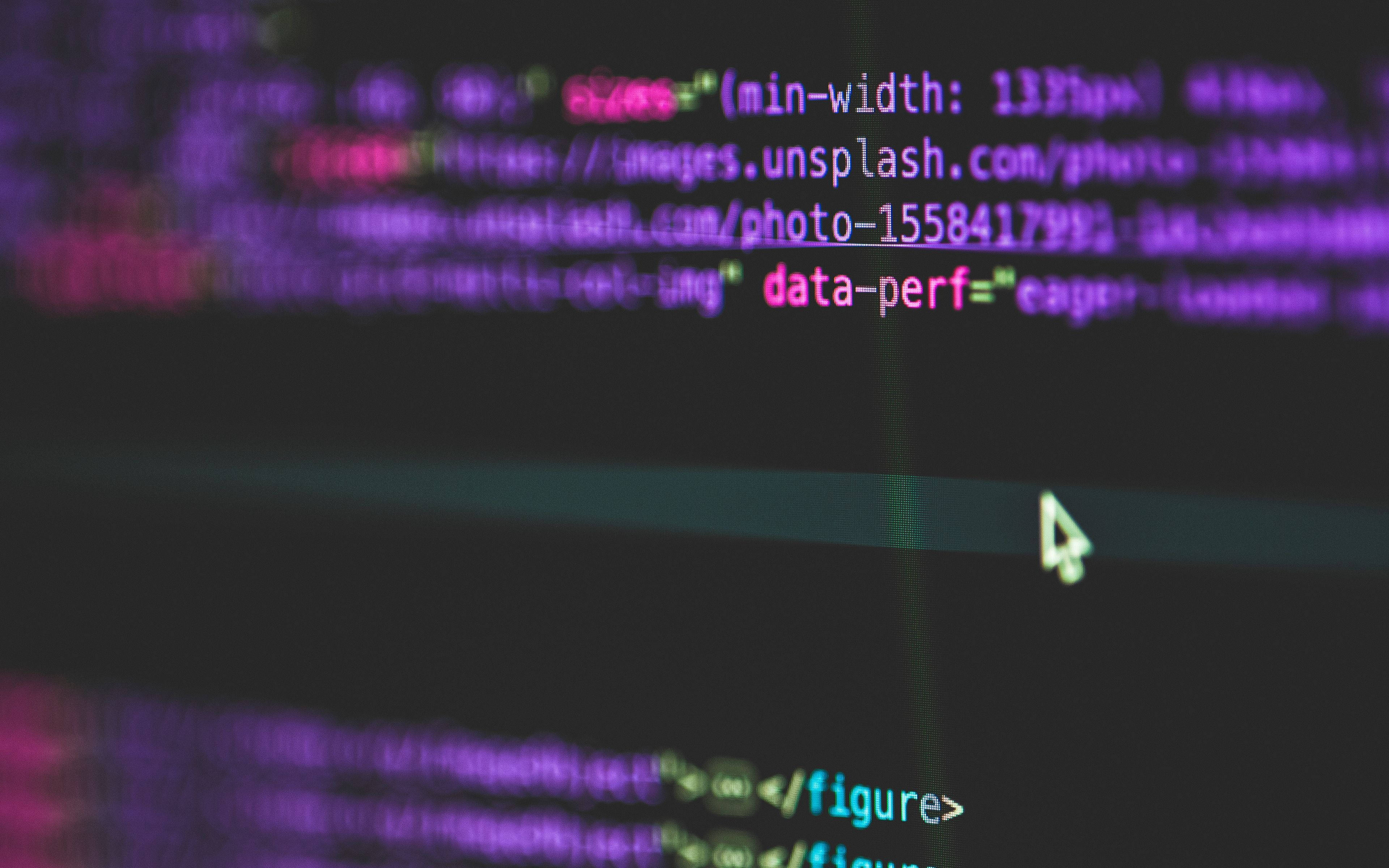 4K Programming, glowing purple code, pink code, 4K Desktop Wallpaper