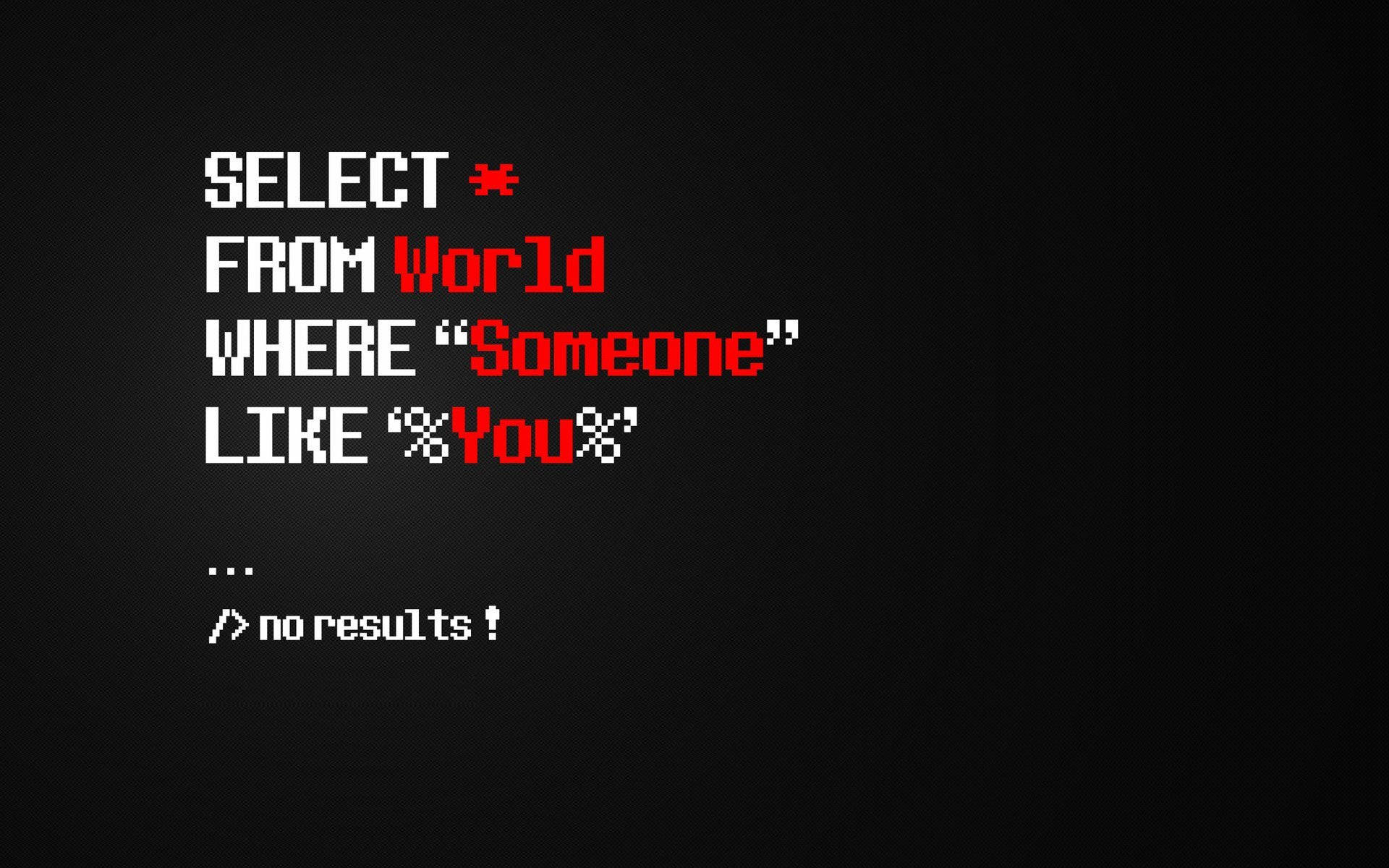 4K Programming, Pixelated SQL query, black background, Full HD Desktop Wallpaper