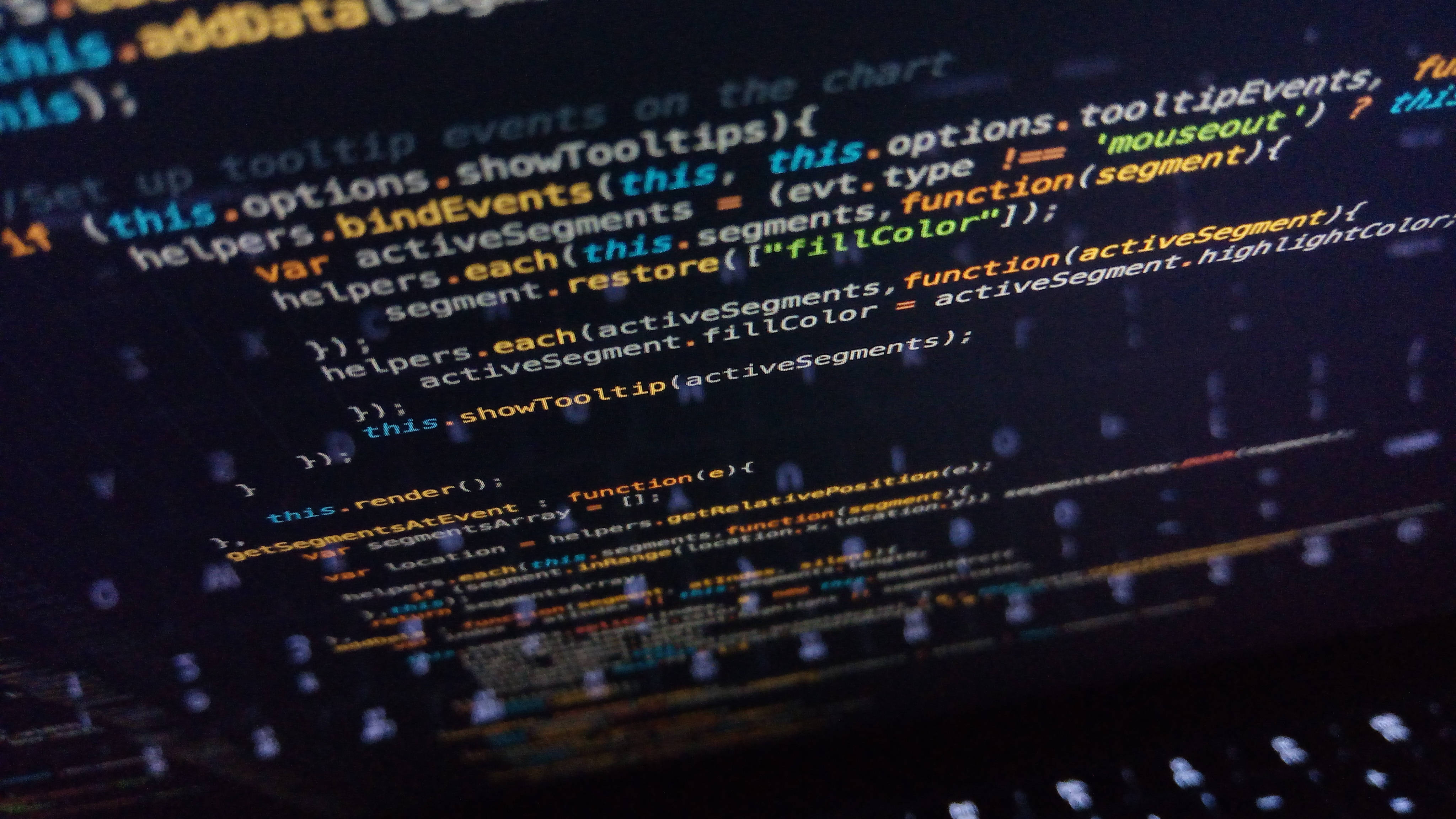 4K Programming, black computer screen, glowing computer code lines, 4K Desktop Wallpaper