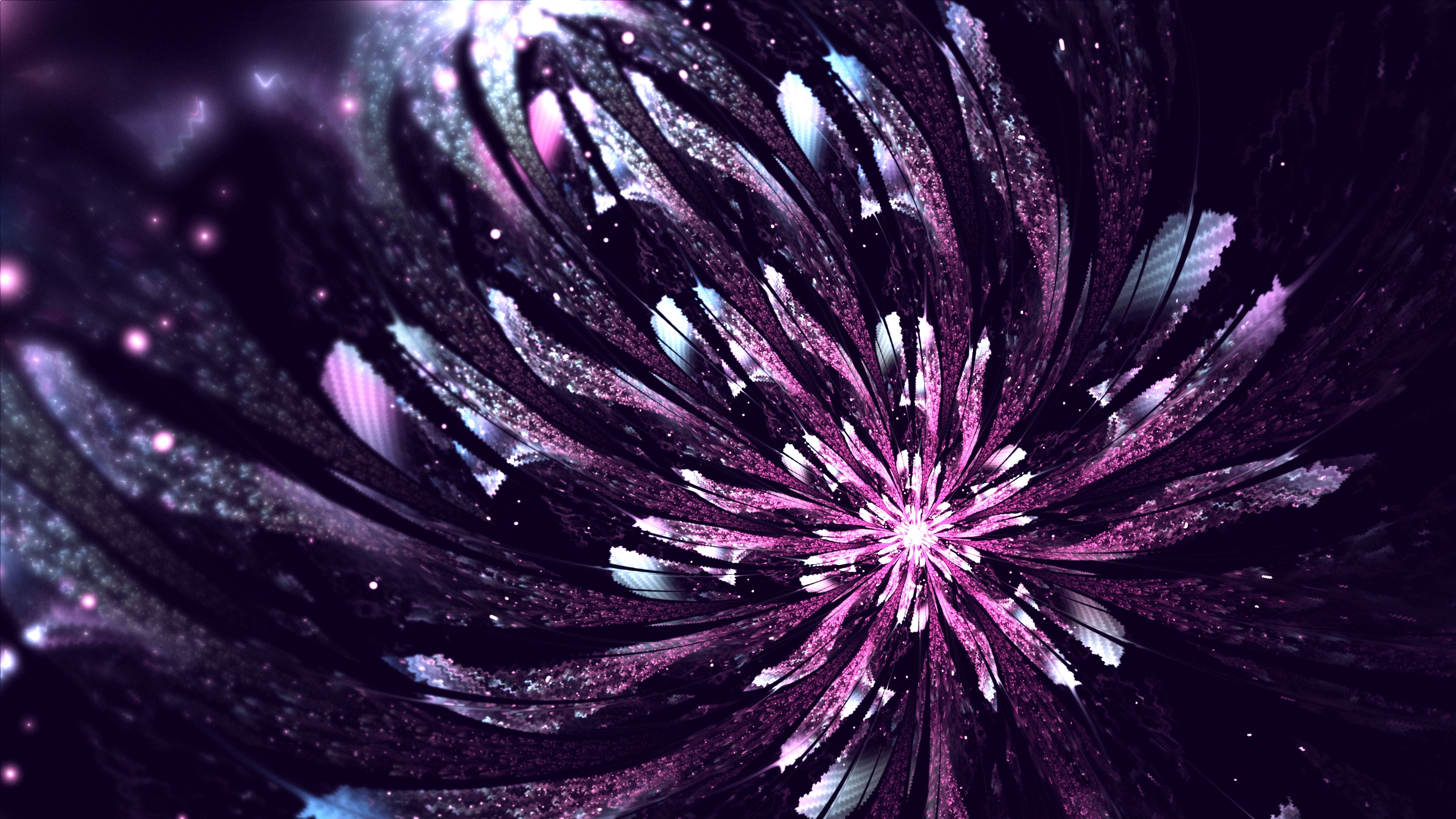 abstract flower design, 4K purple, cosmic fractal flower, 4K Desktop Wallpaper