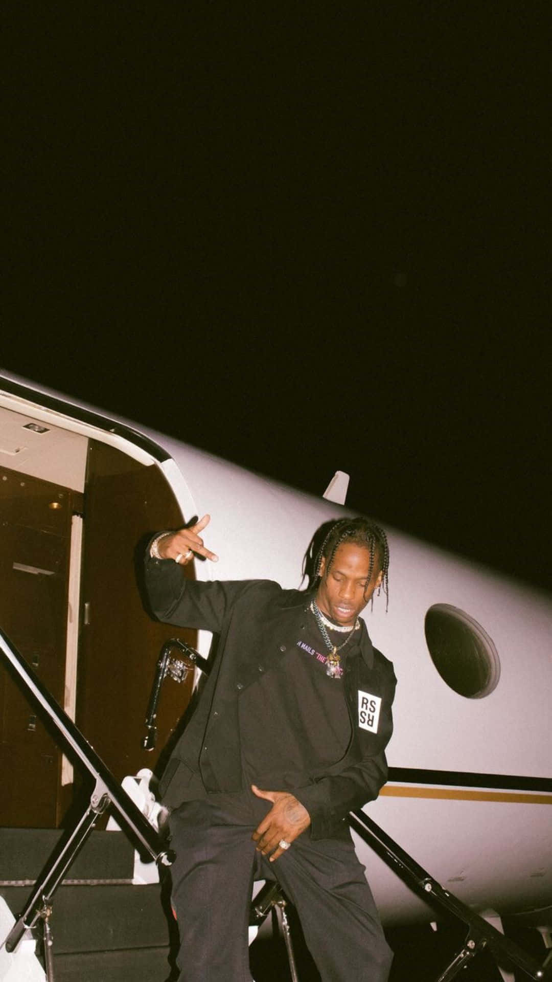 aesthetic rapper, private jet, stairs, Full HD Phone Wallpaper