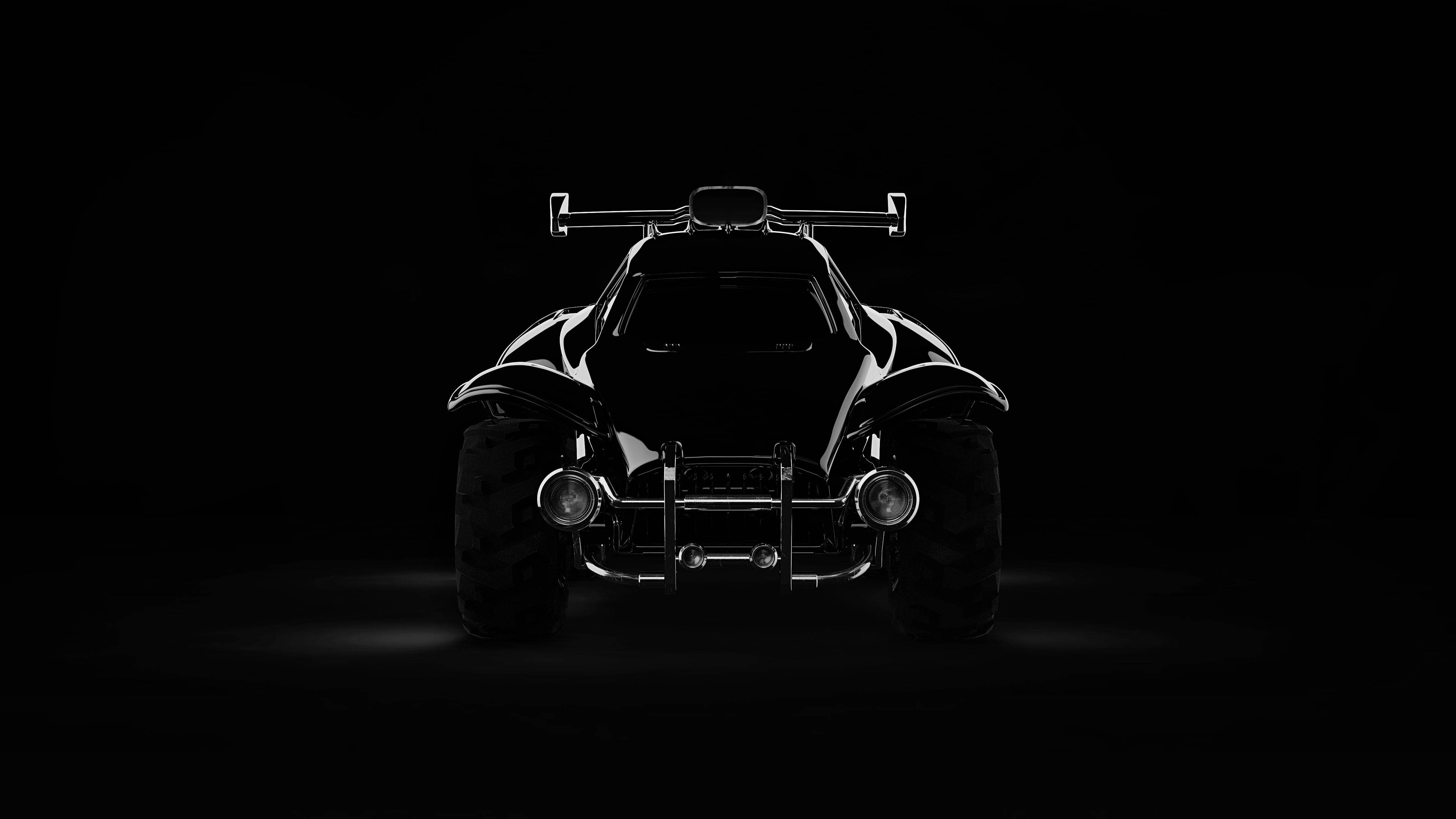 Rocket League, black dune buggy, metallic highlights, 4K Desktop Wallpaper