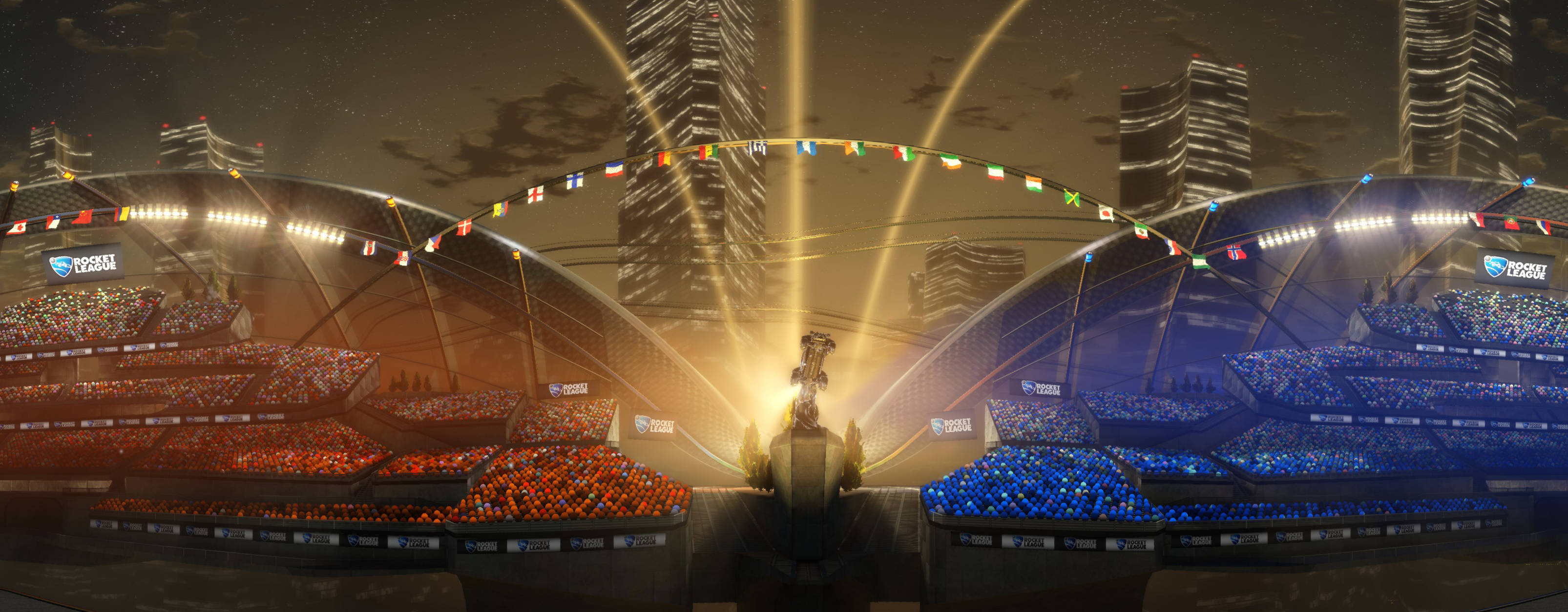4K Rocket League, futuristic stadium, night, 2K Desktop Wallpaper