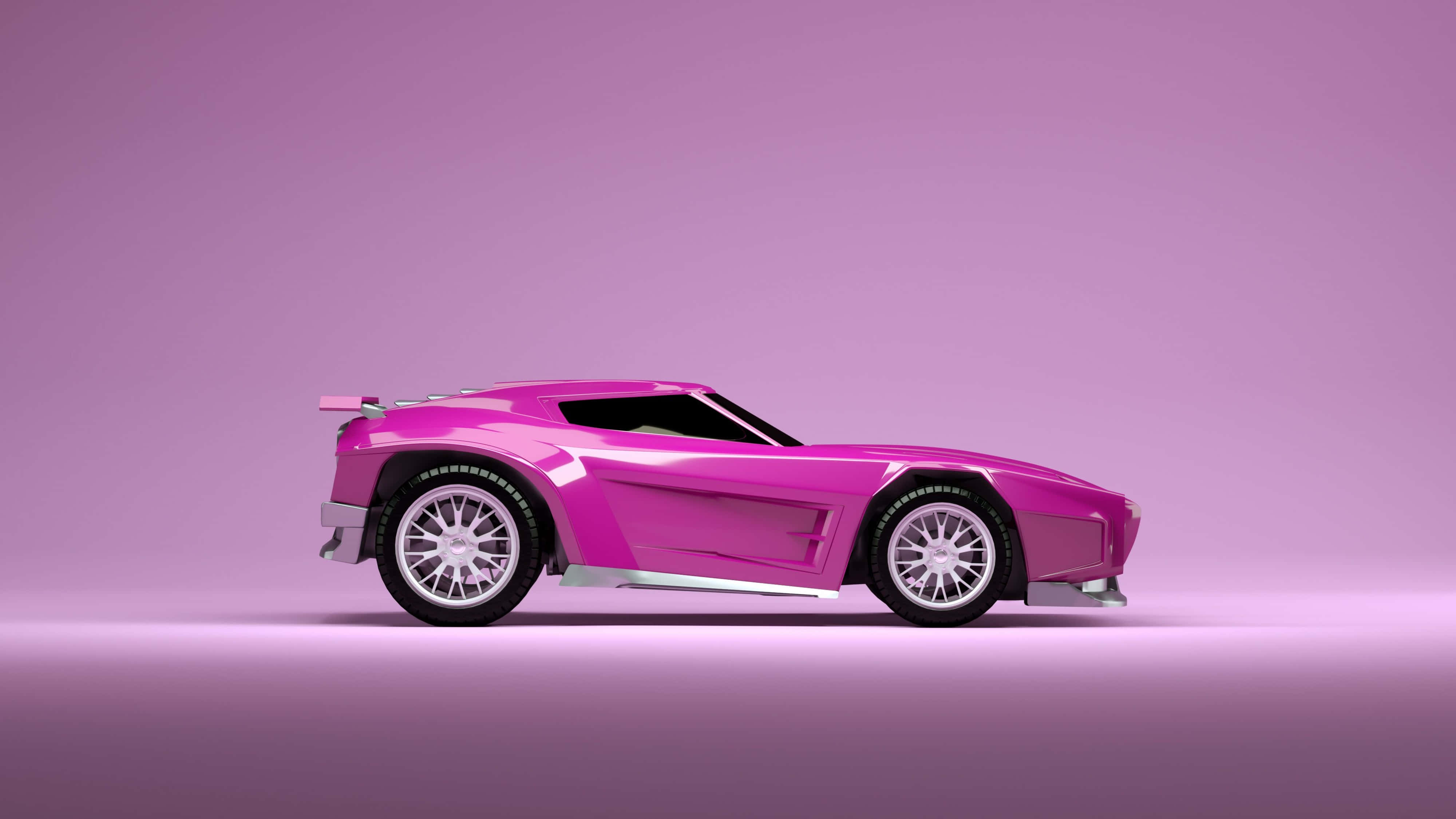 Rocket League, pink finish, silver accents, 4K Desktop Wallpaper