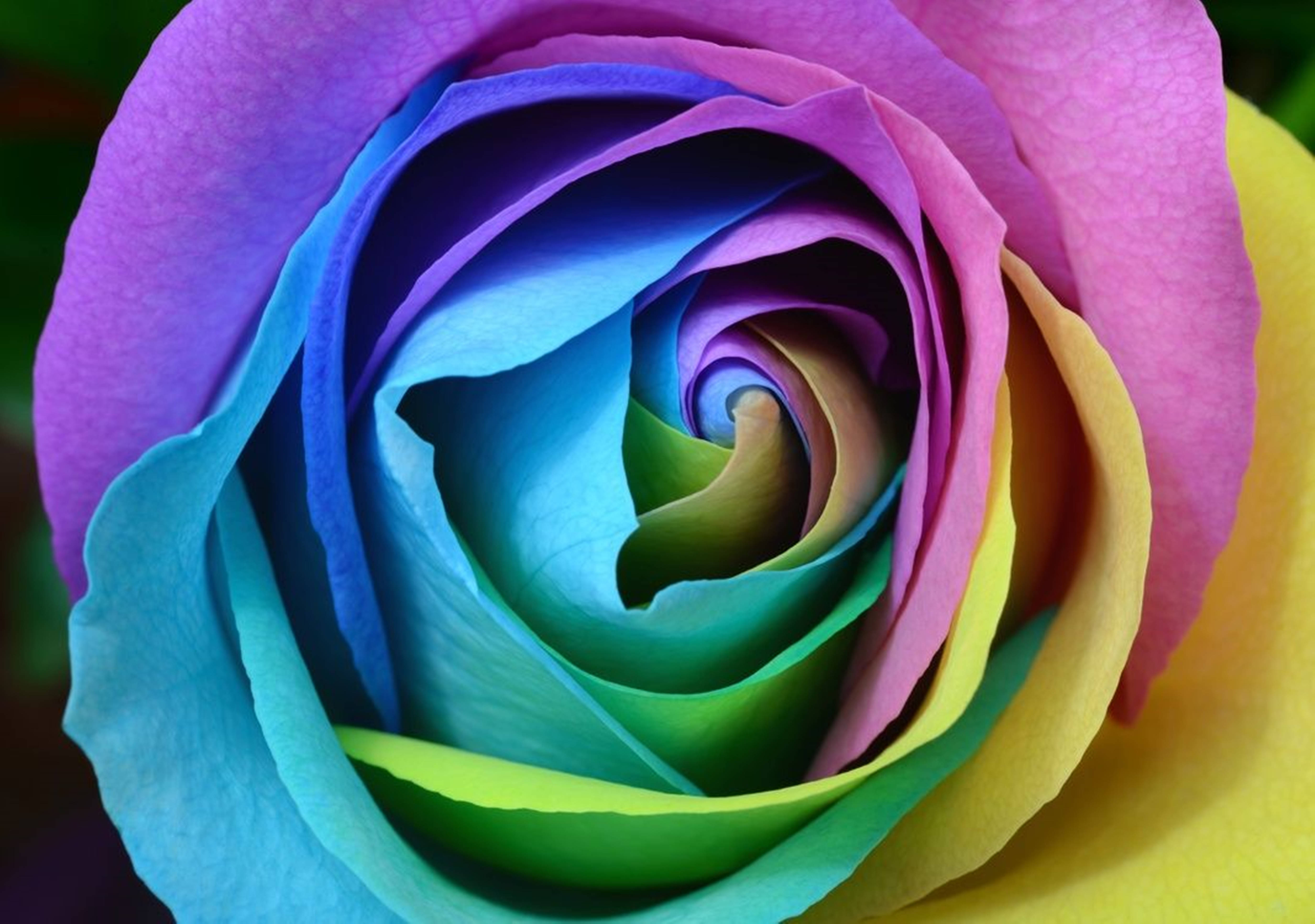 4K Multicolored Rose, rainbow rose, purple, 5K Desktop Wallpaper