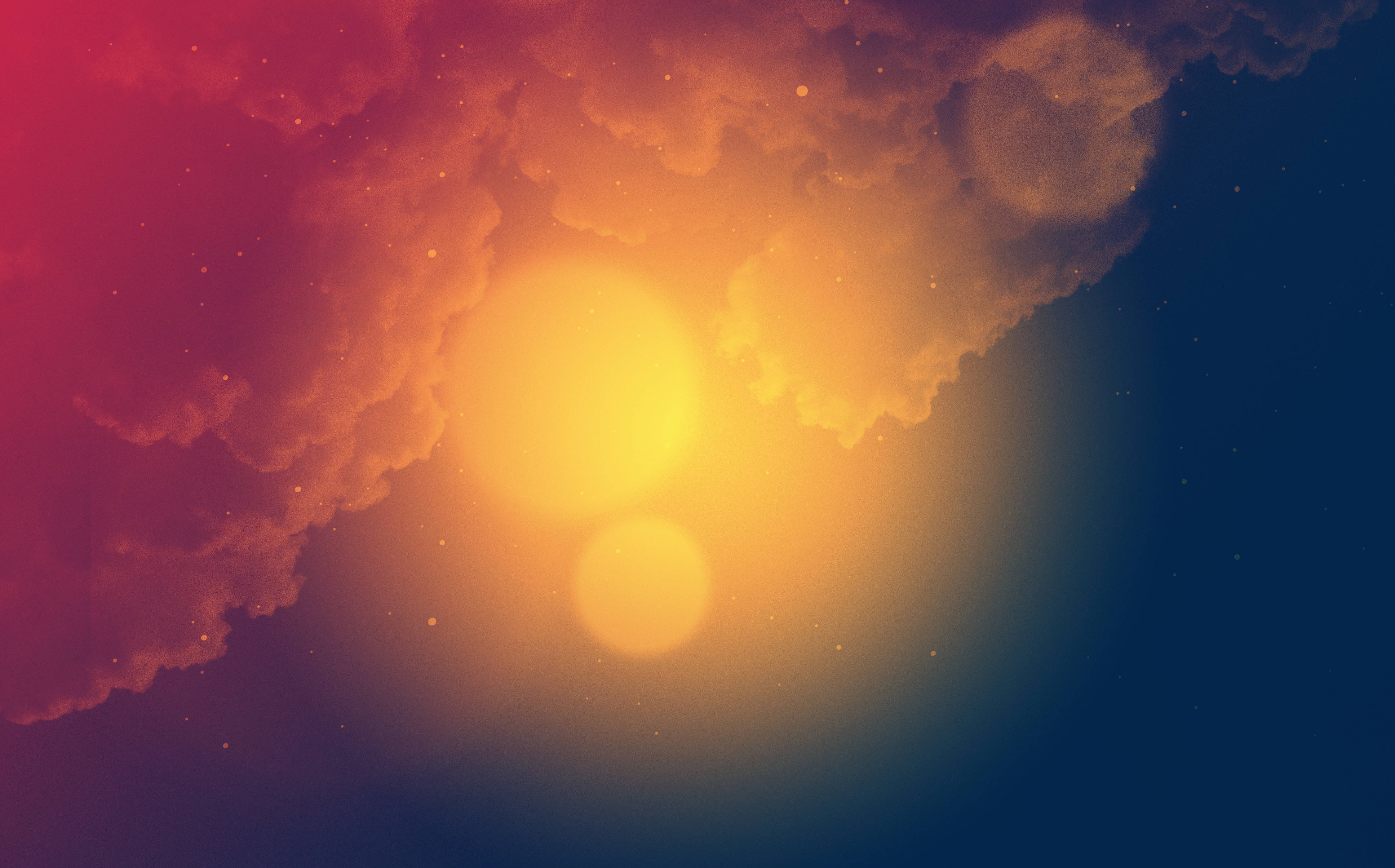 4K Sky, fiery orange clouds, deep blue sky, 4K Desktop Wallpaper