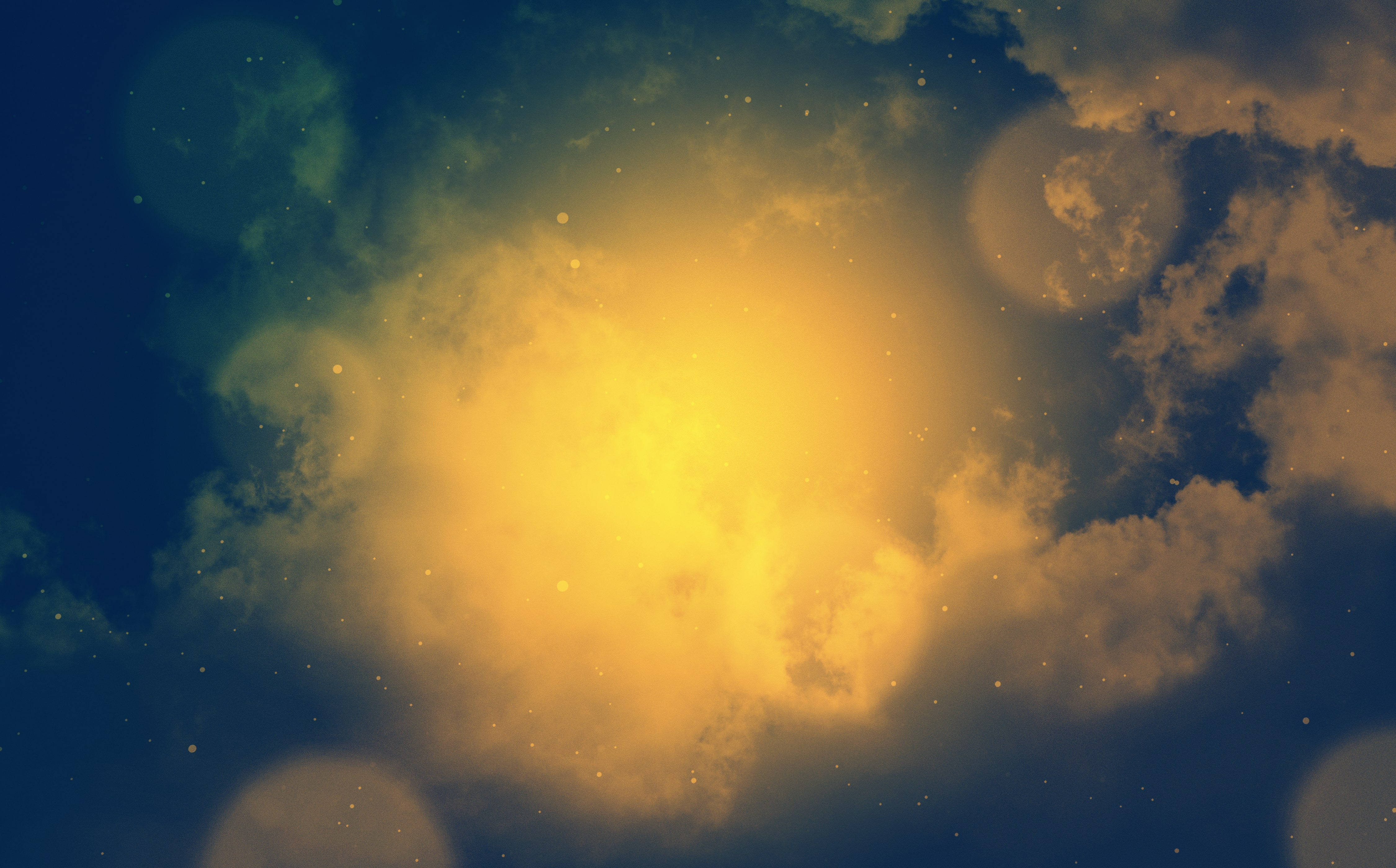 4K Sky, golden sunburst, dramatic clouds, 4K Desktop Wallpaper