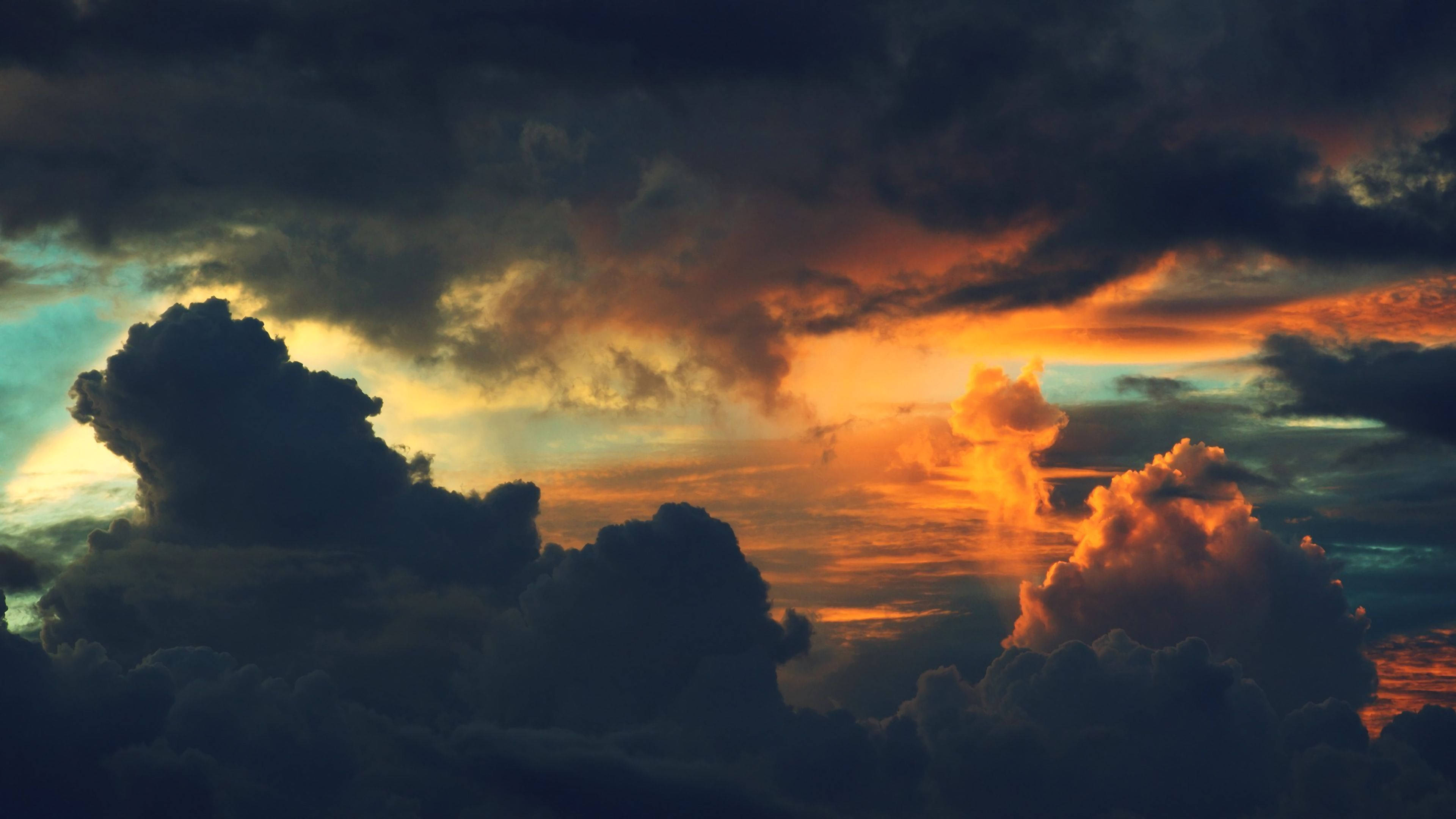 gradient cloudy sky, 4K, sunset, 4K Desktop Wallpaper