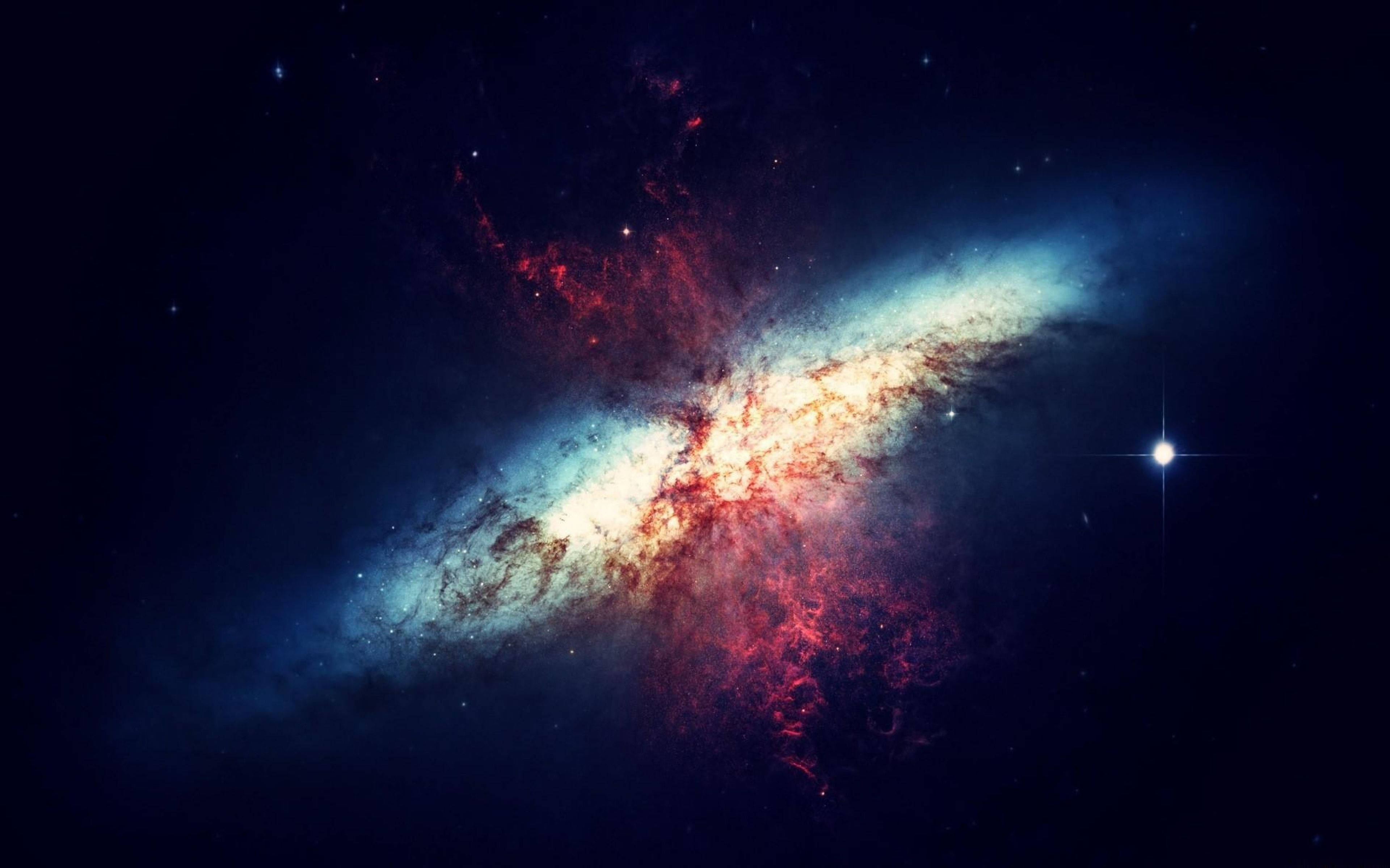 4K Space, red blast, spiral galaxy, 4K Desktop Wallpaper