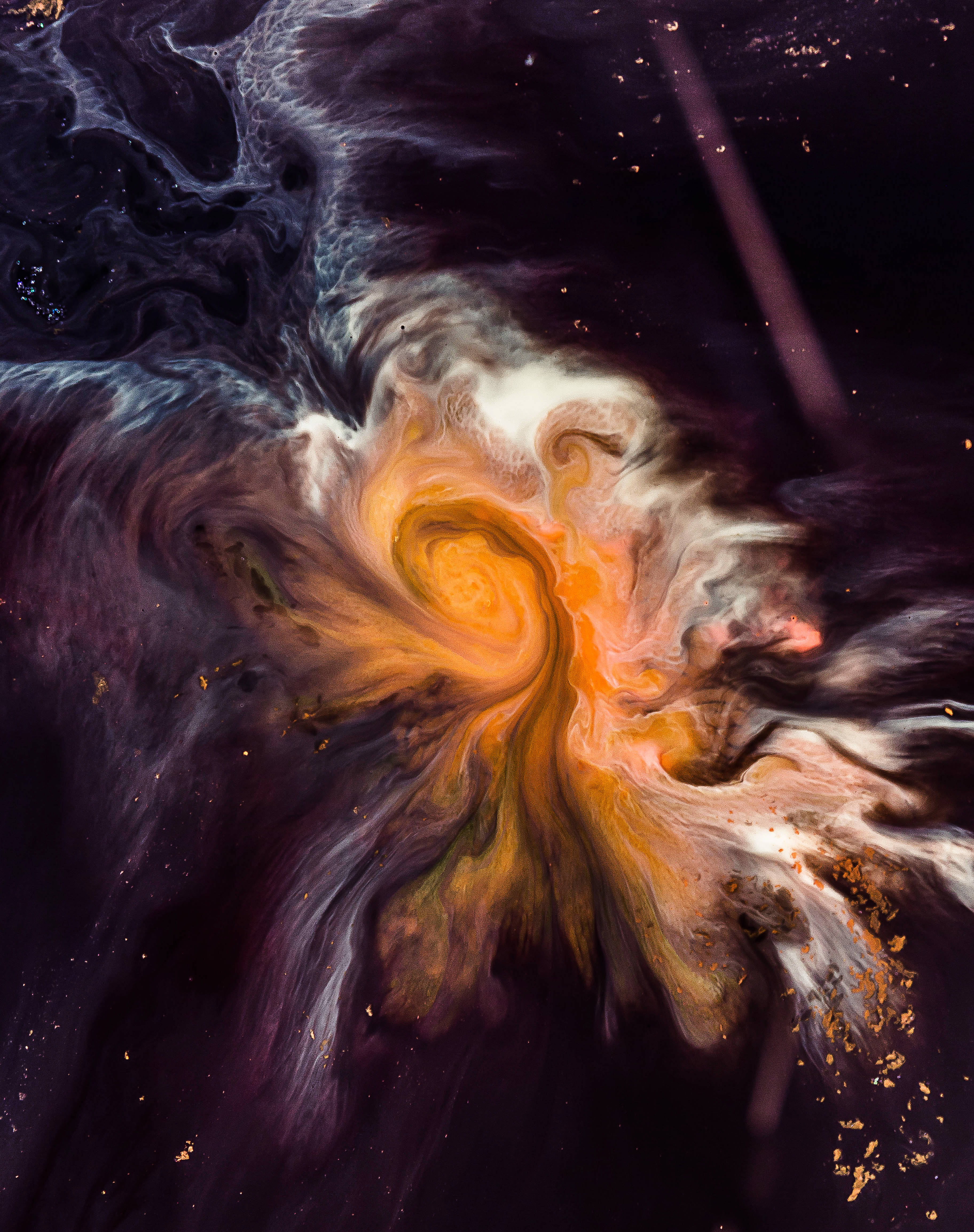 cosmic nebula, fiery orange, deep purple, 4K Phone Wallpaper