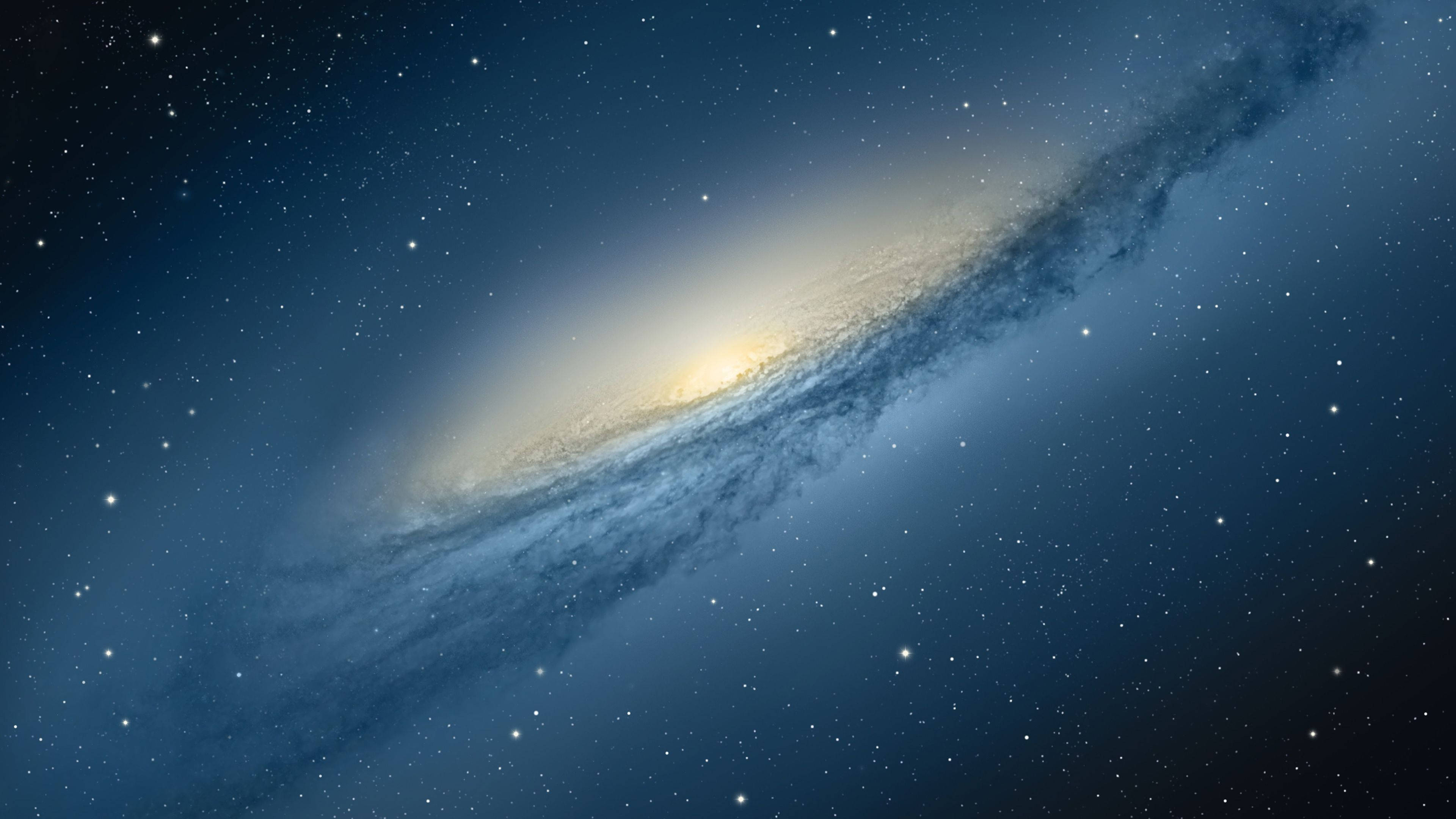 white core, spiral galaxy, golden core, 4K Desktop Wallpaper