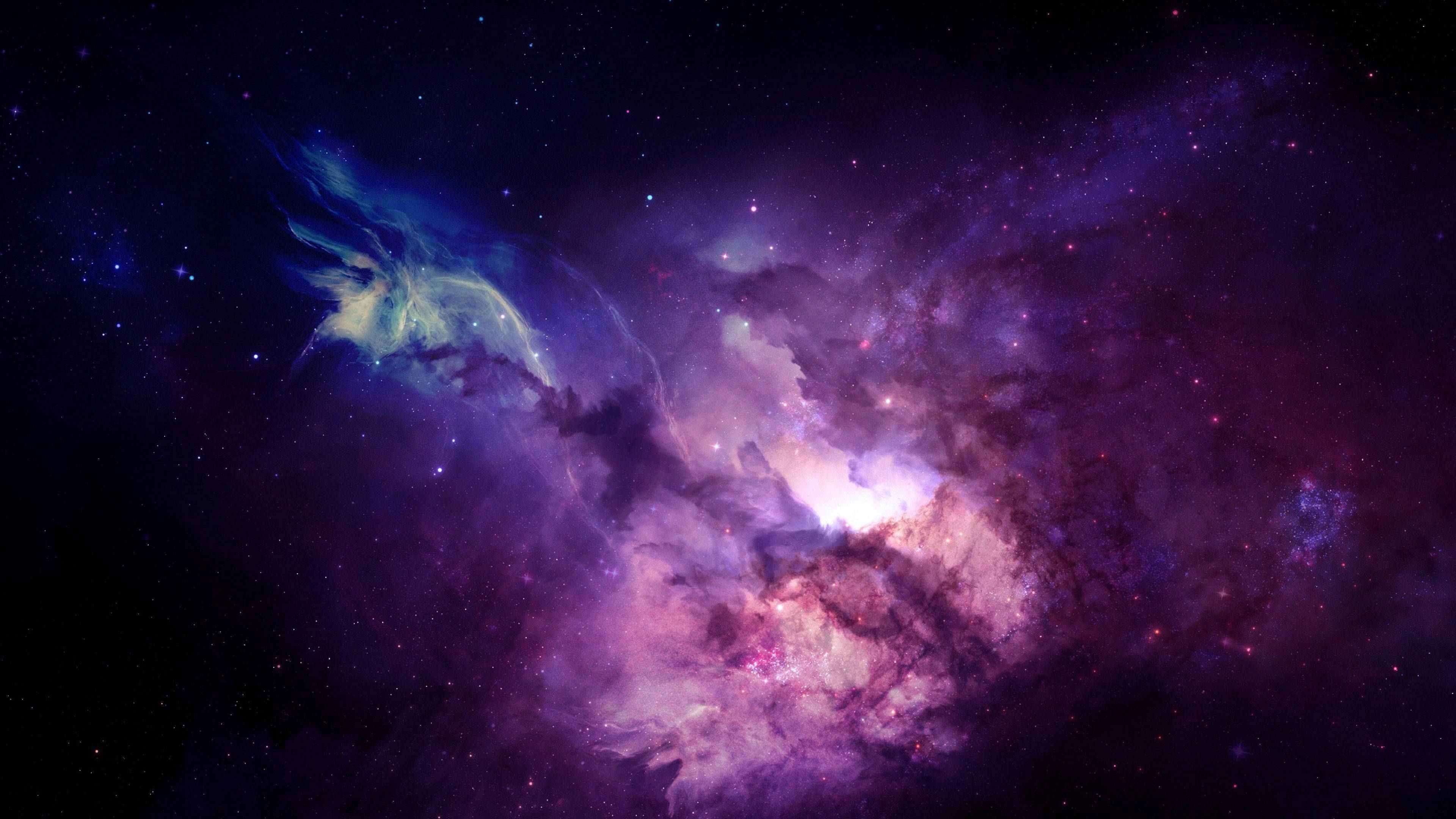 4K Space, purple nebula, vibrant purples, 4K Desktop Wallpaper