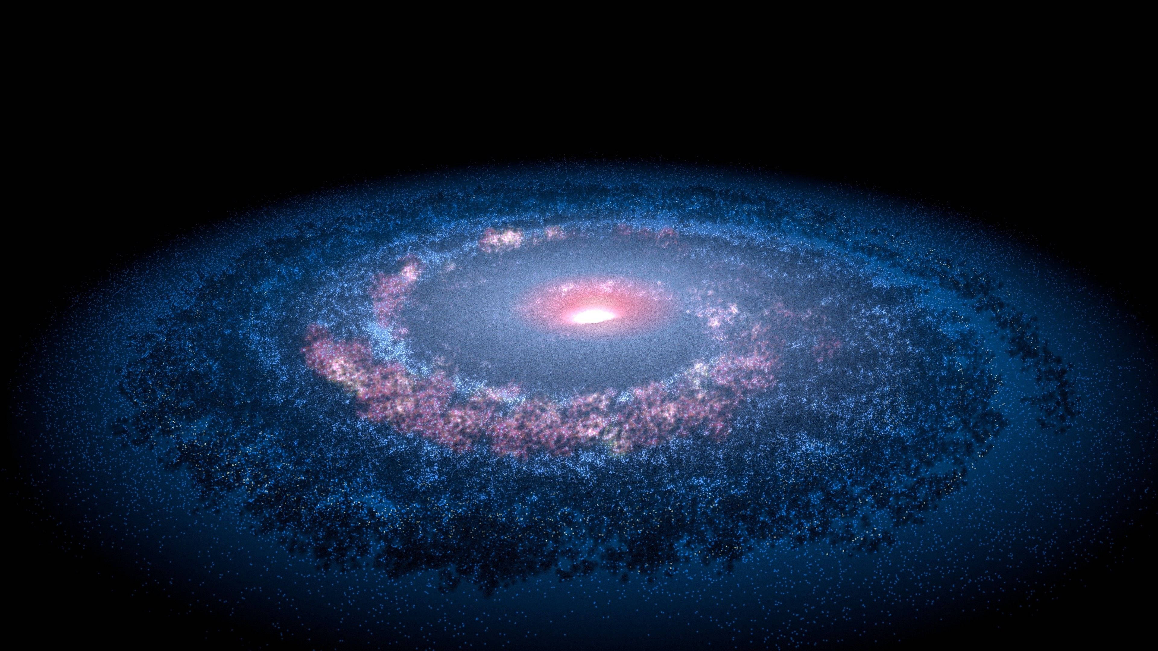 widescreen 4k space blue, spiral galaxy, blue and pink hues, 4K Desktop Wallpaper