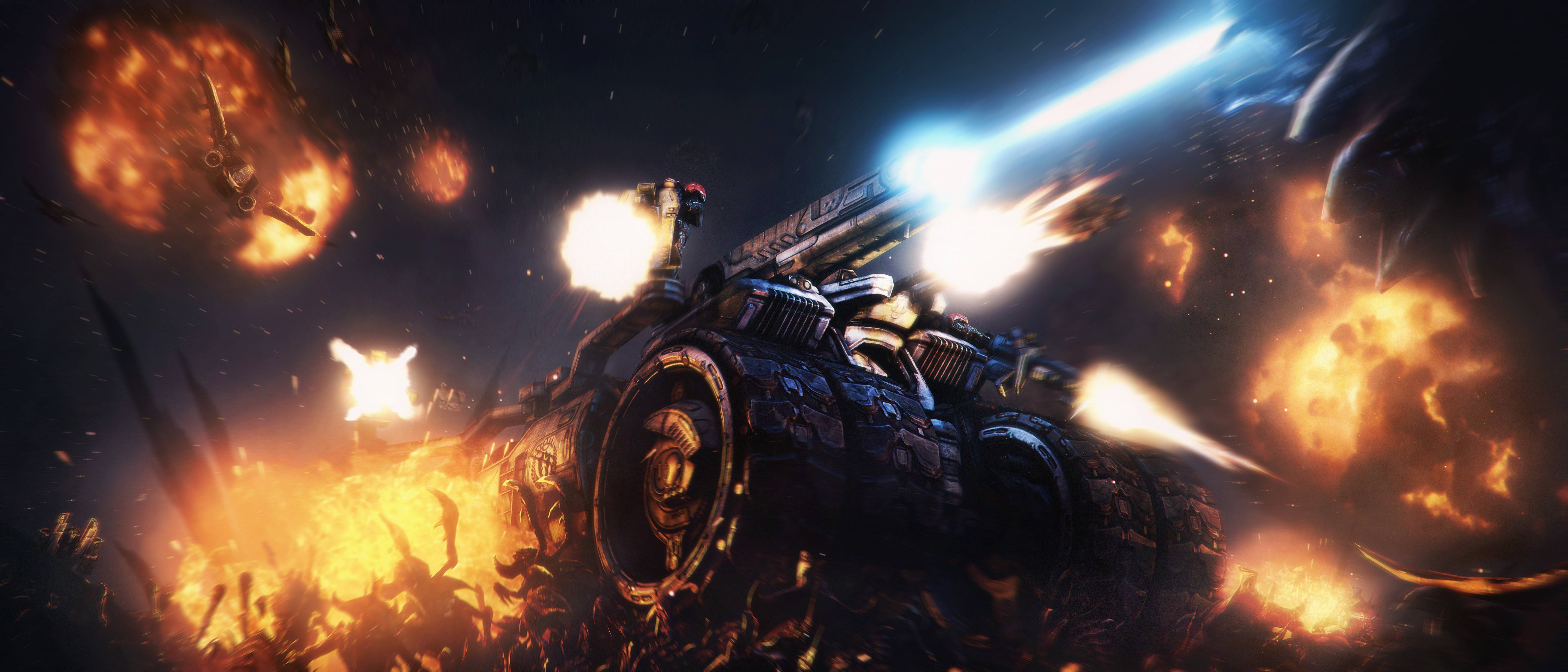 4K Starcraft, tank, flames, 5K Desktop Wallpaper