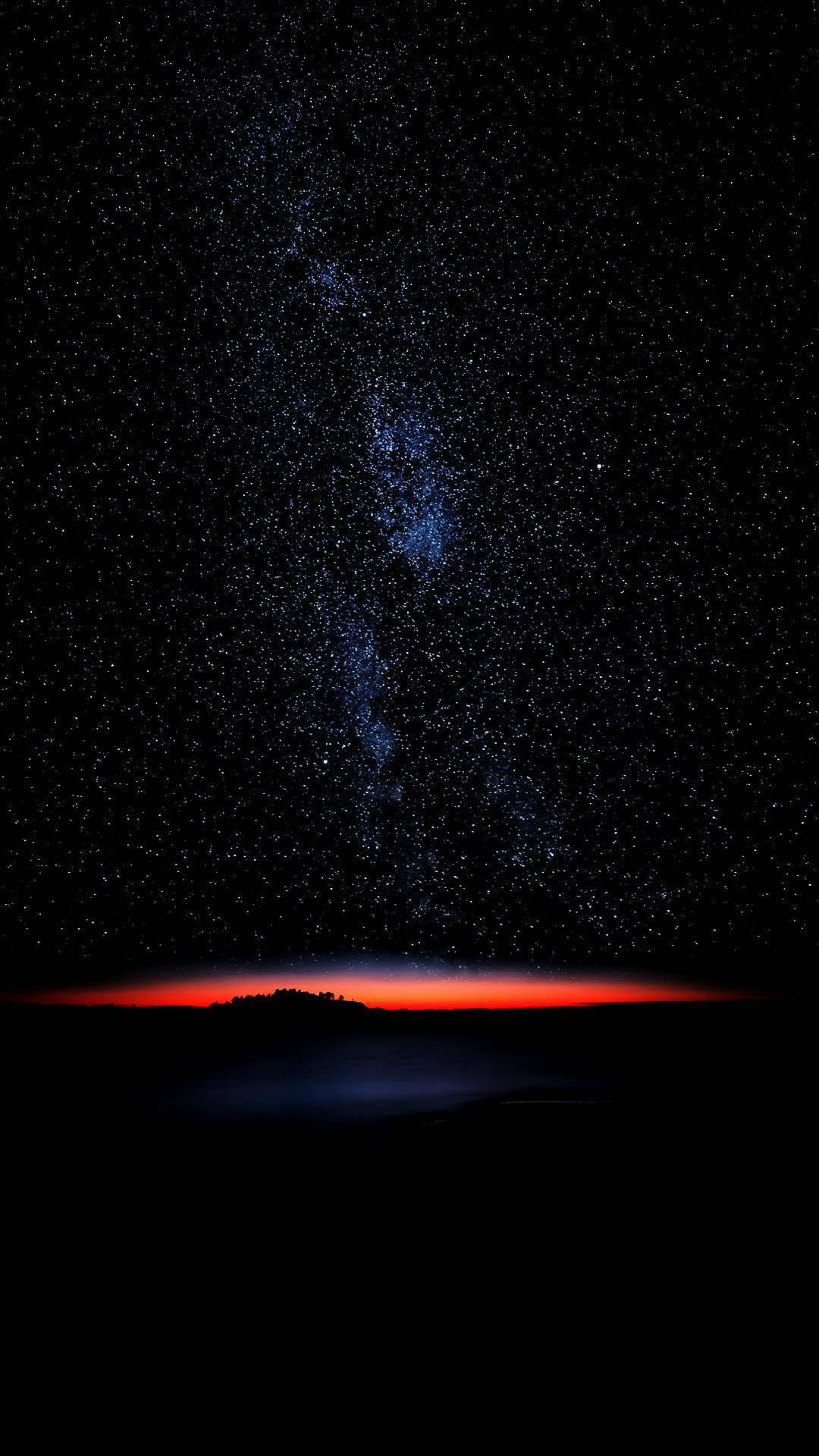 Super Amoled Starry Sky, Milky Way galaxy, deep blue, Full HD Phone Wallpaper