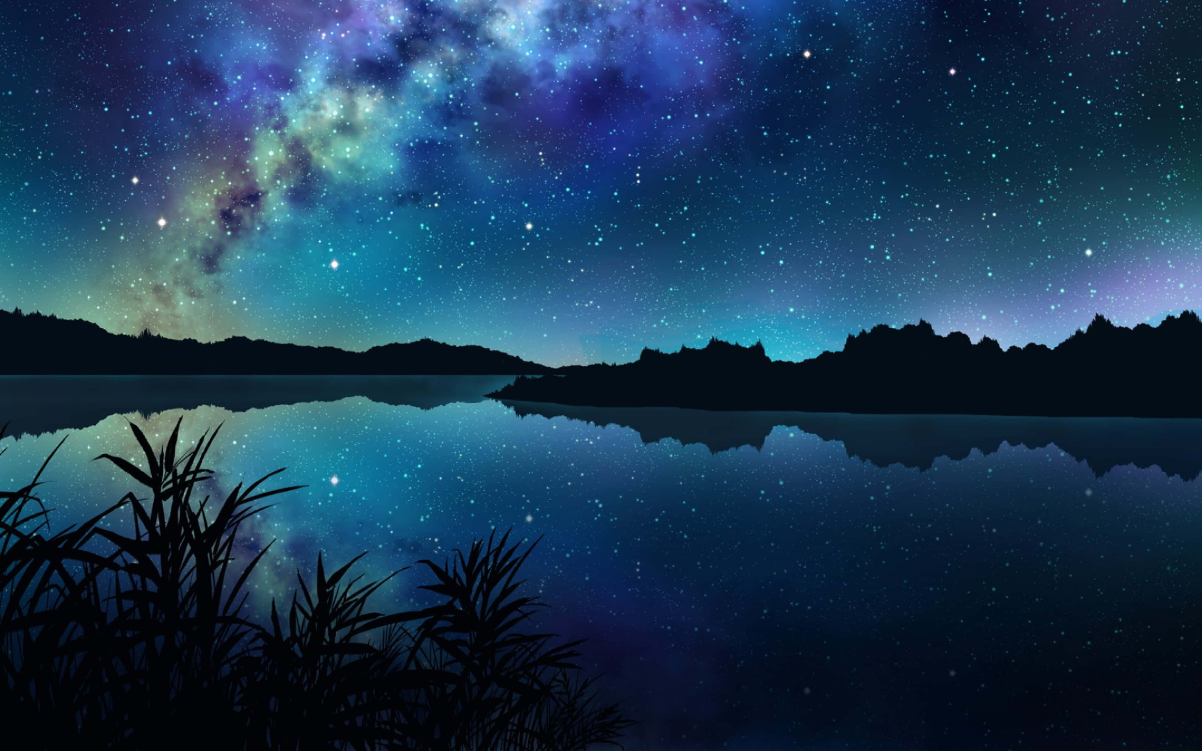 4K Starry Sky, starry night sky, vibrant galaxy, 4K Desktop Wallpaper