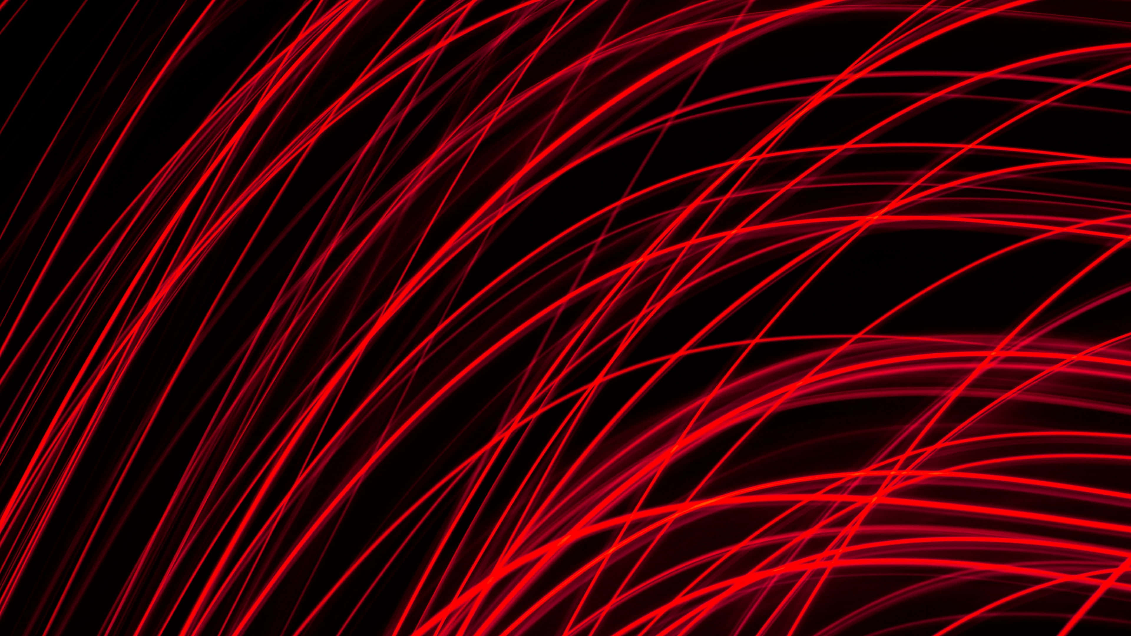 vivid 4k stripes, red glowing streaks, deep black background, 4K Desktop Wallpaper