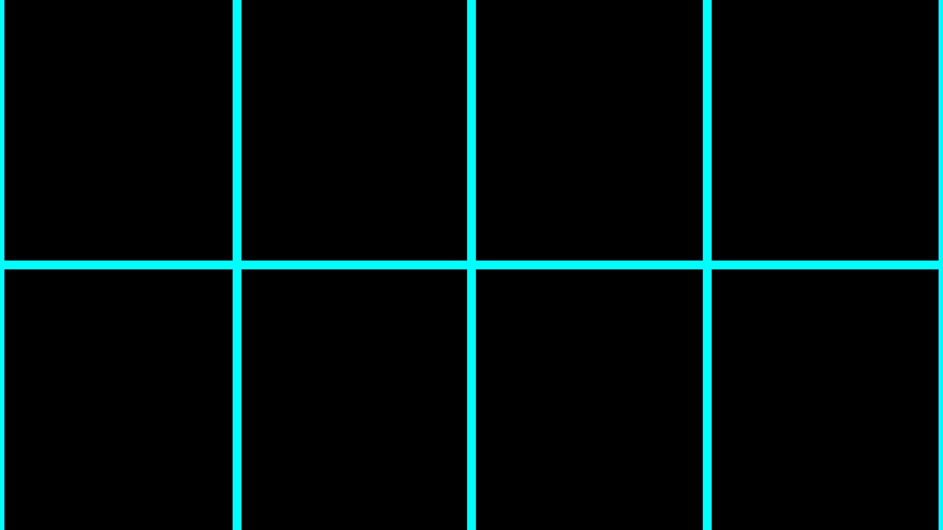 4K Stripes, glowing cyan lines, solid black background, 4K Desktop Wallpaper