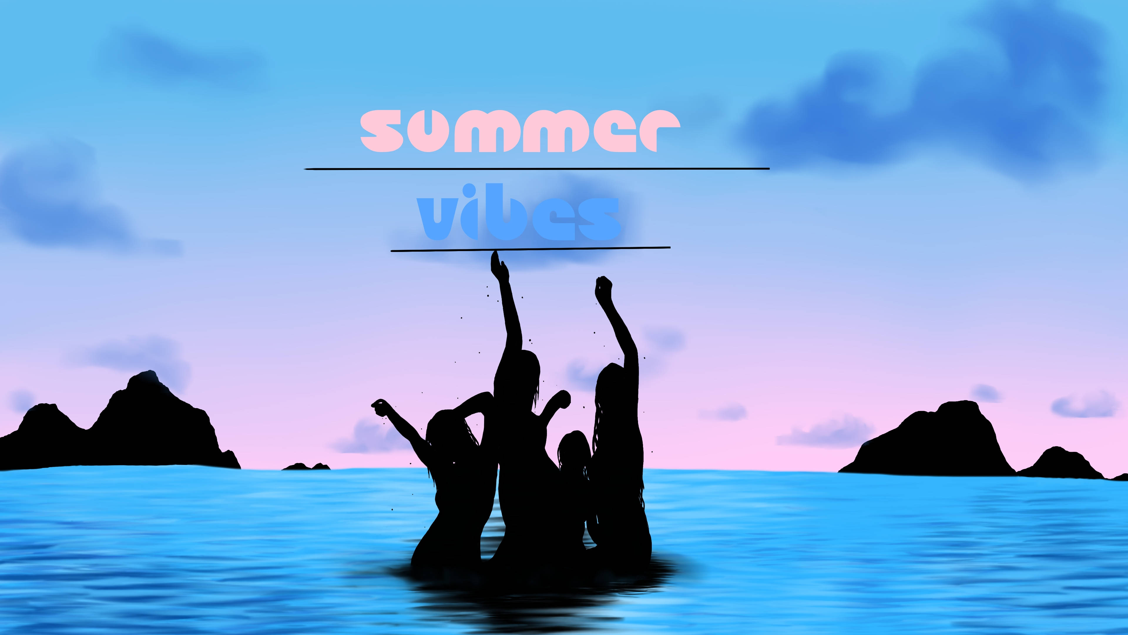 4K Summer, pastel sunset sky, ocean water, 4K Desktop Wallpaper