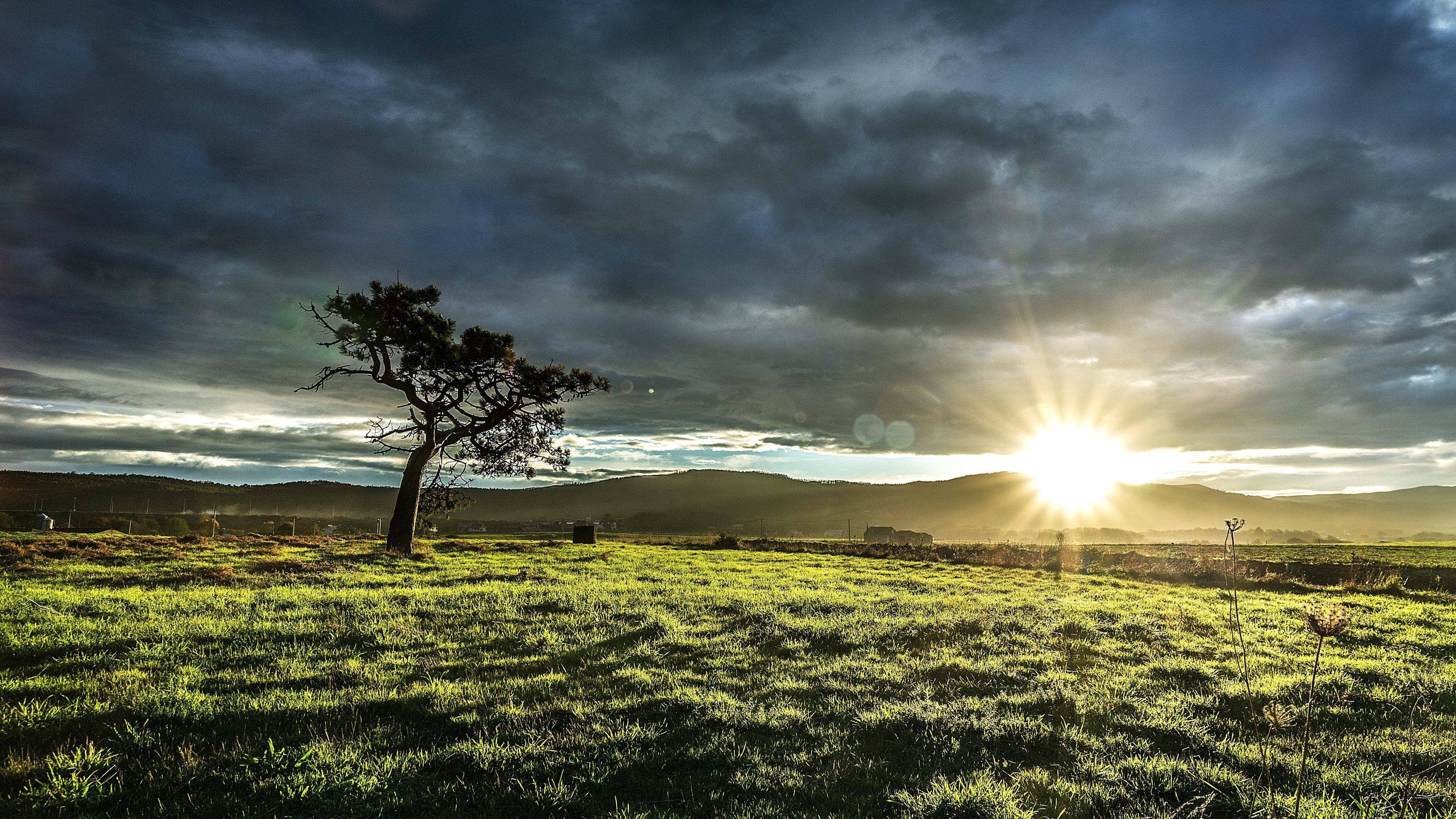 4K Ultra HD 2160p, sunset, golden rays, 4K Desktop Wallpaper