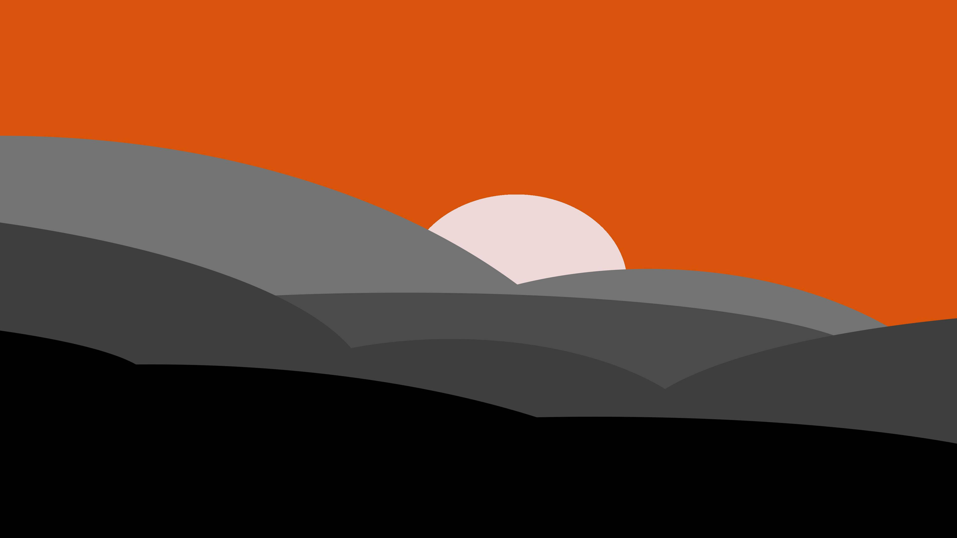 4K, gray, orange, 4K Desktop Wallpaper