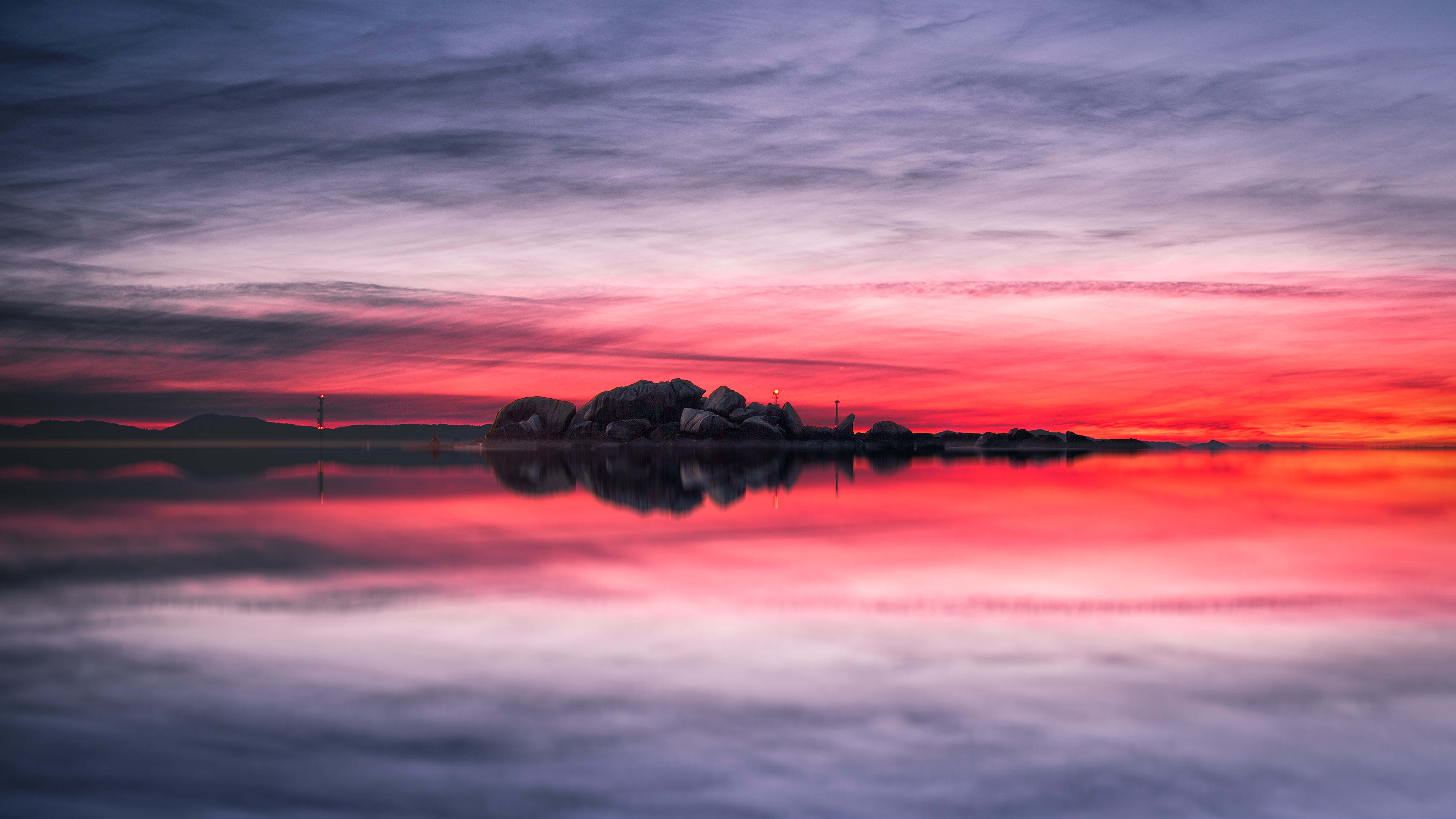 4K Sunset, pink orange, purple skies, 8K Desktop Wallpaper