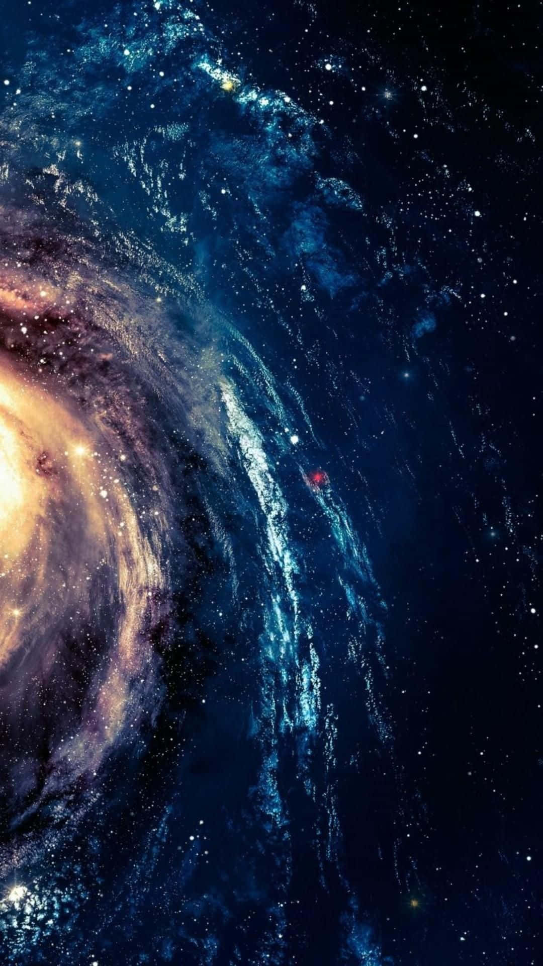 4K Super Amoled display, spiral galaxy, golden cosmic dust, Full HD Phone Wallpaper