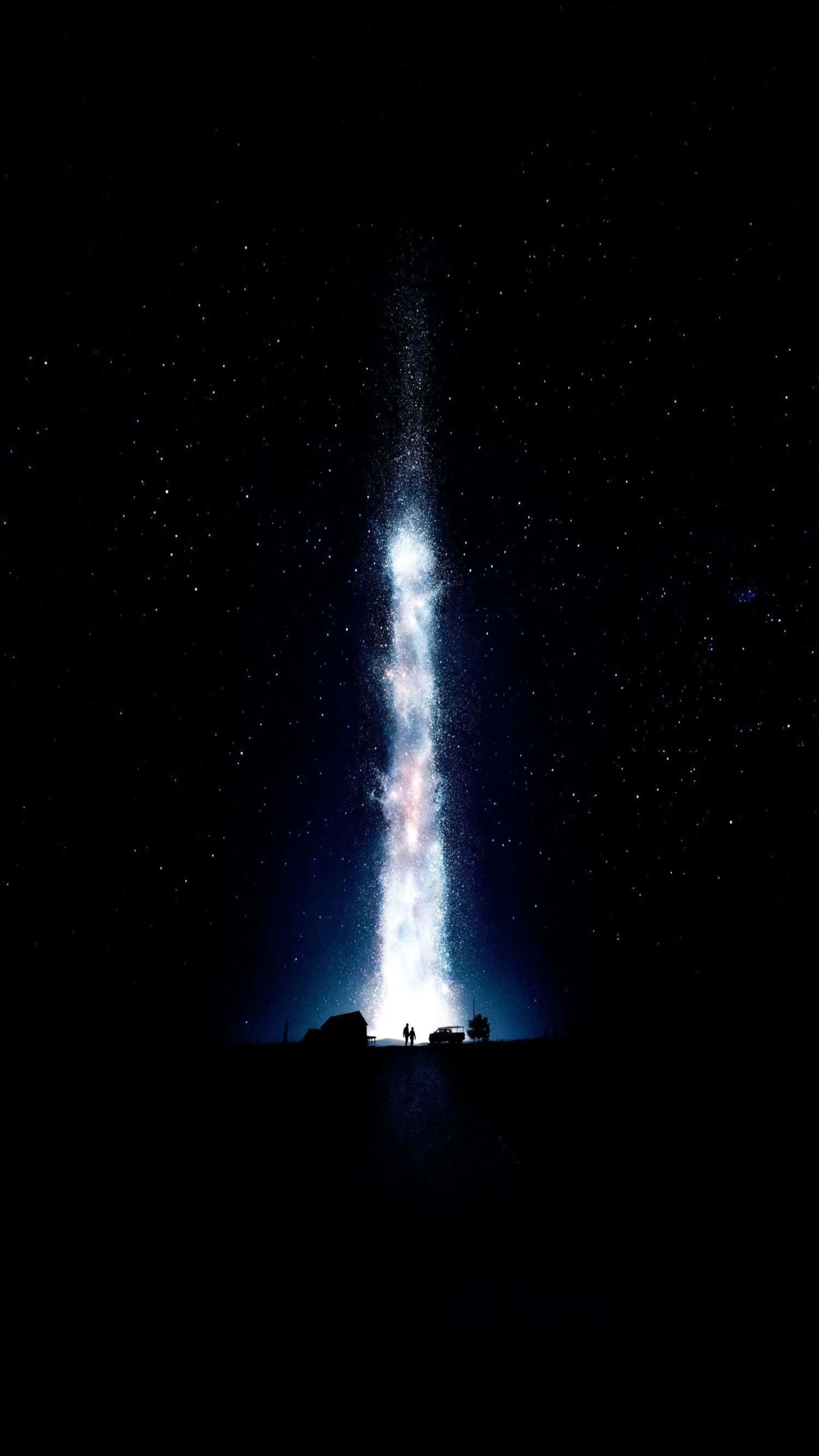 4K AMOLED, cosmic waterfall of stars, night sky, 4K Phone Wallpaper